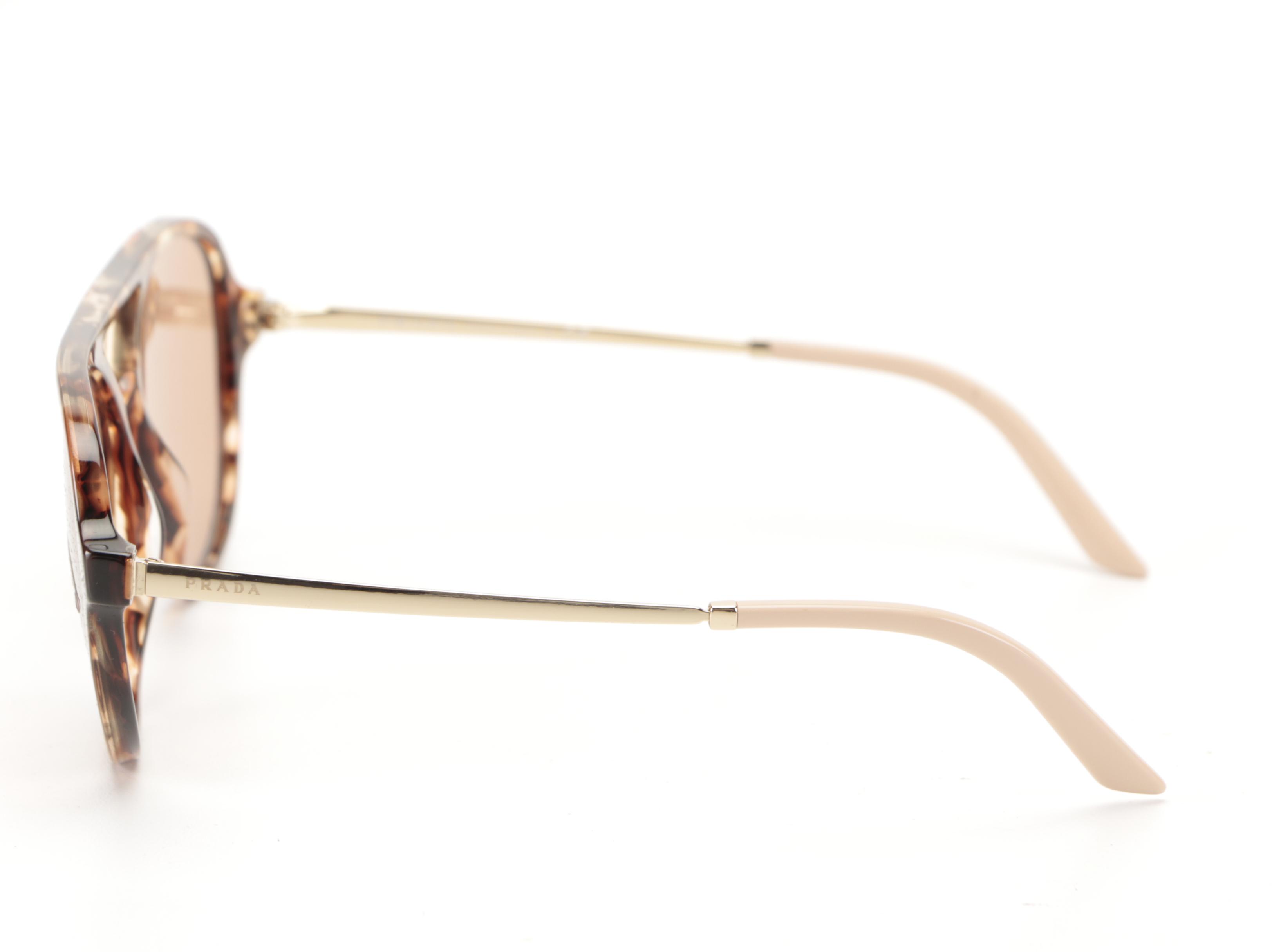 Prada SPR13W Aviator Sunglasses with Case and Box