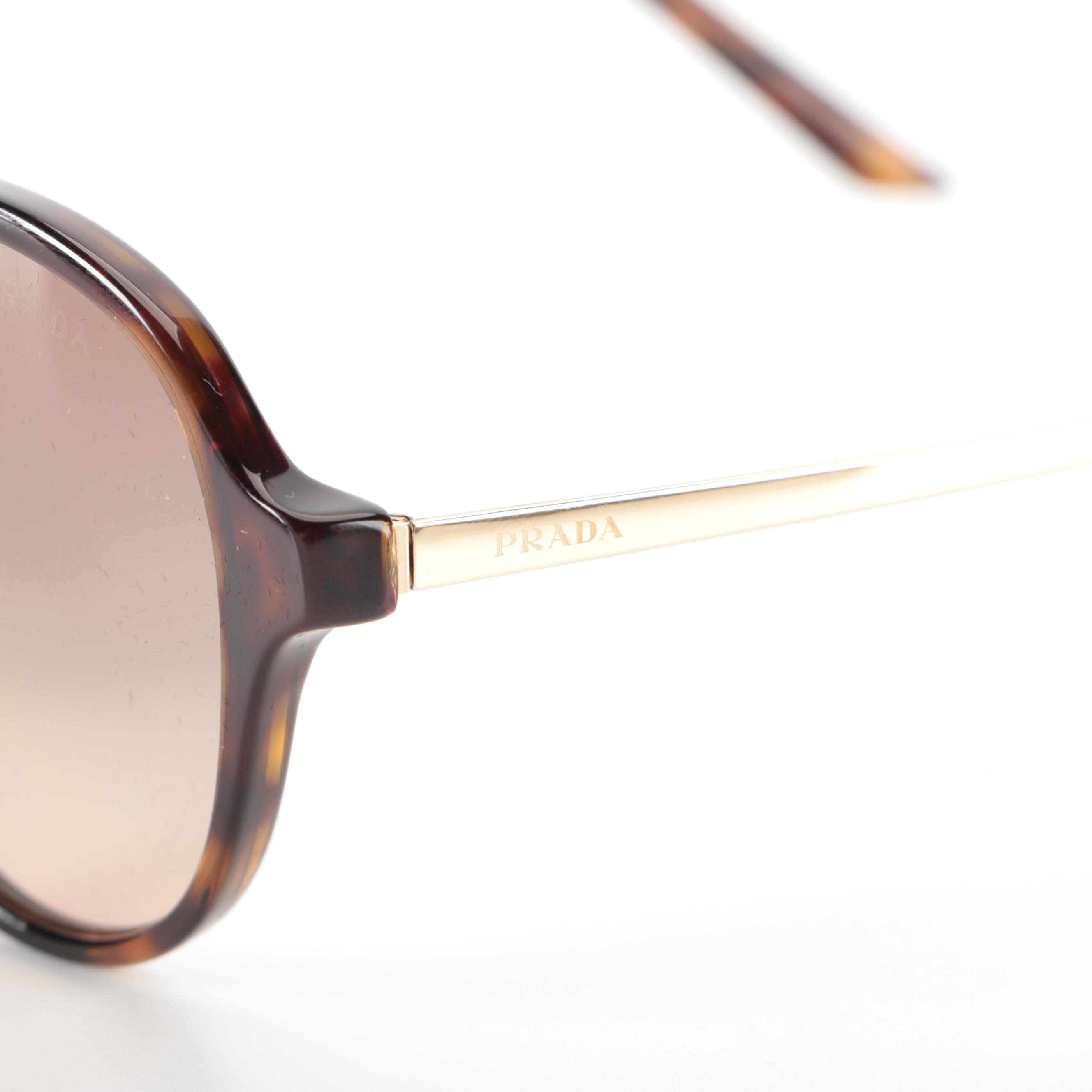 Prada SPR 13W-F Aviator Style Sunglasses with Case and Box