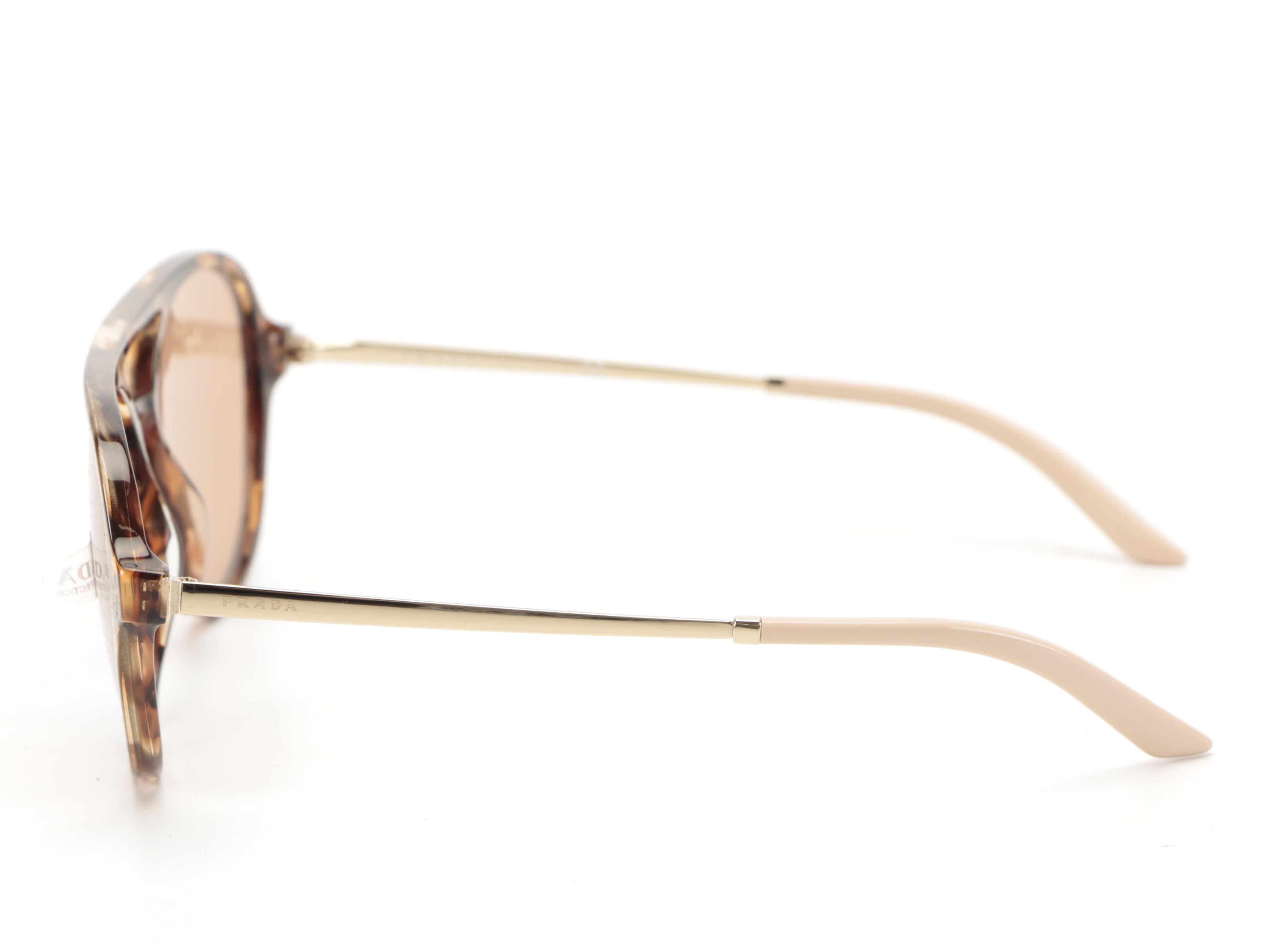 Prada SPR13W Aviator Sunglasses with Case and Box