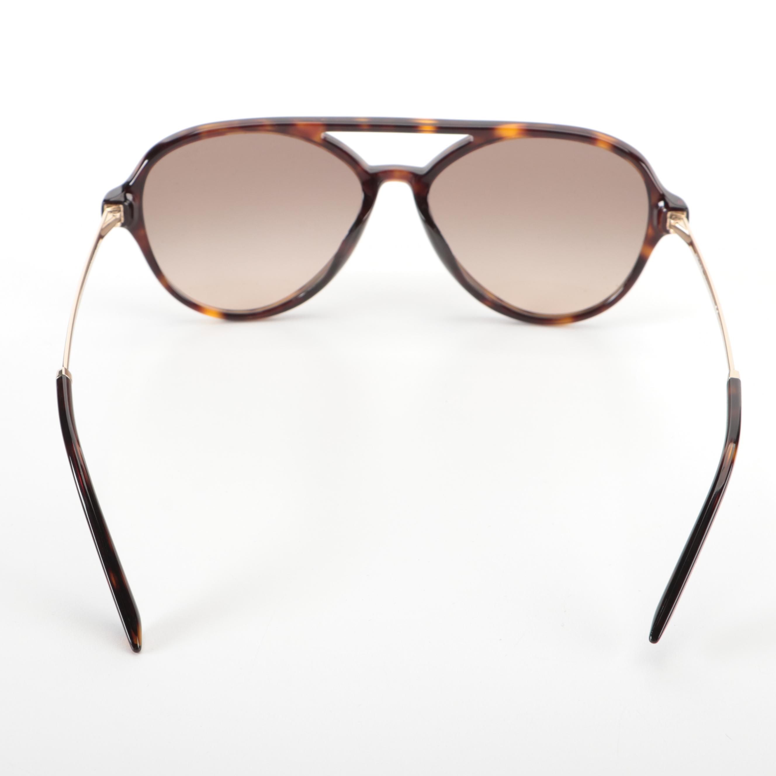 Prada SPR 13W-F Aviator Style Sunglasses with Case and Box