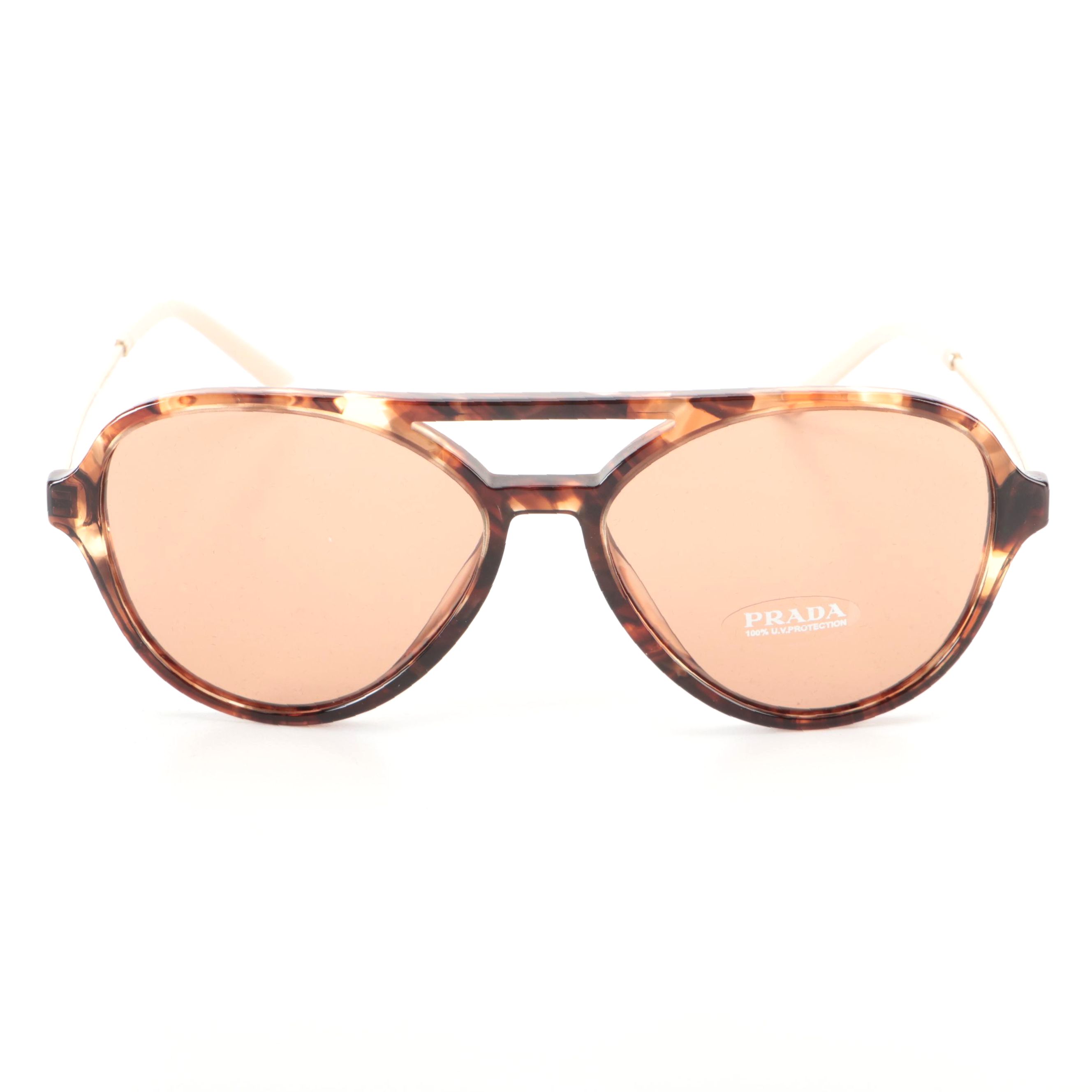 Prada SPR13W Aviator Sunglasses with Case and Box