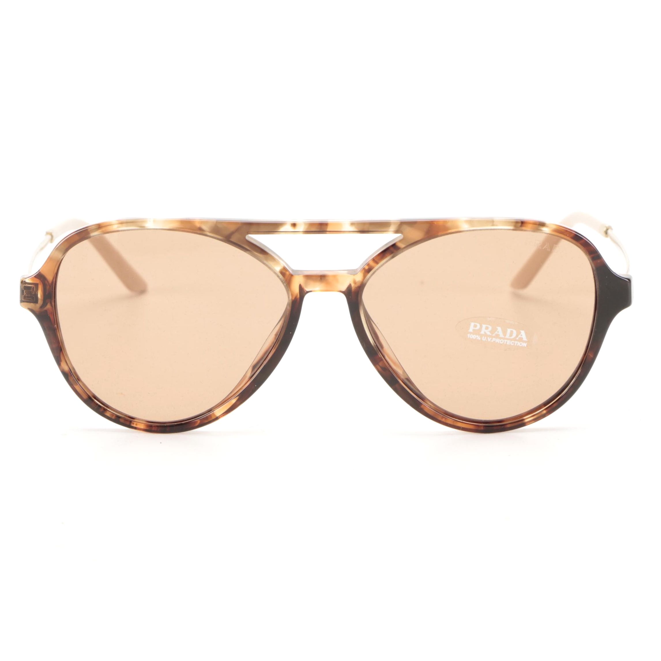 Prada SPR13W Aviator Sunglasses with Case and Box