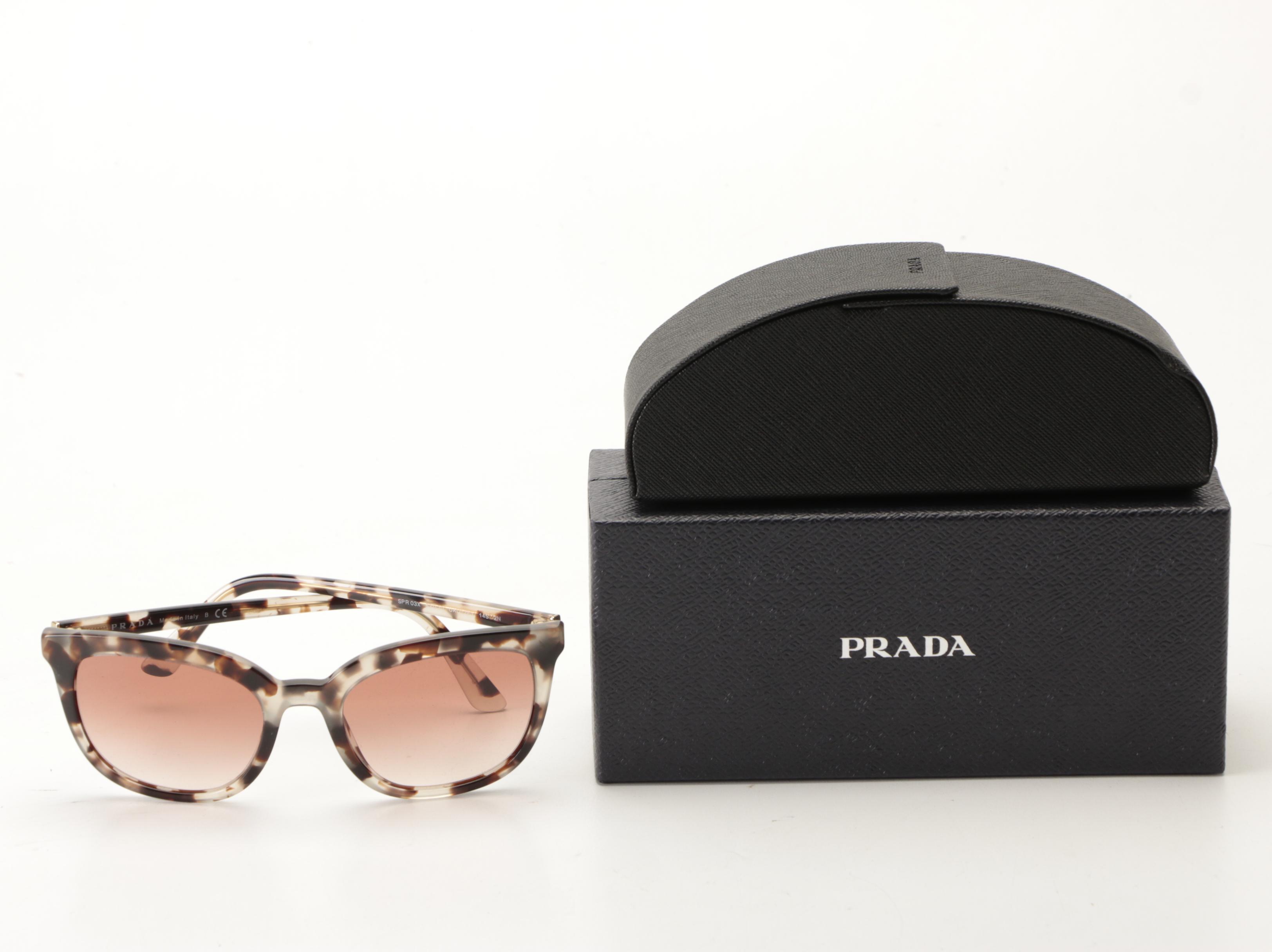 Prada SPR 03X Browline Sunglasses with Case and Box