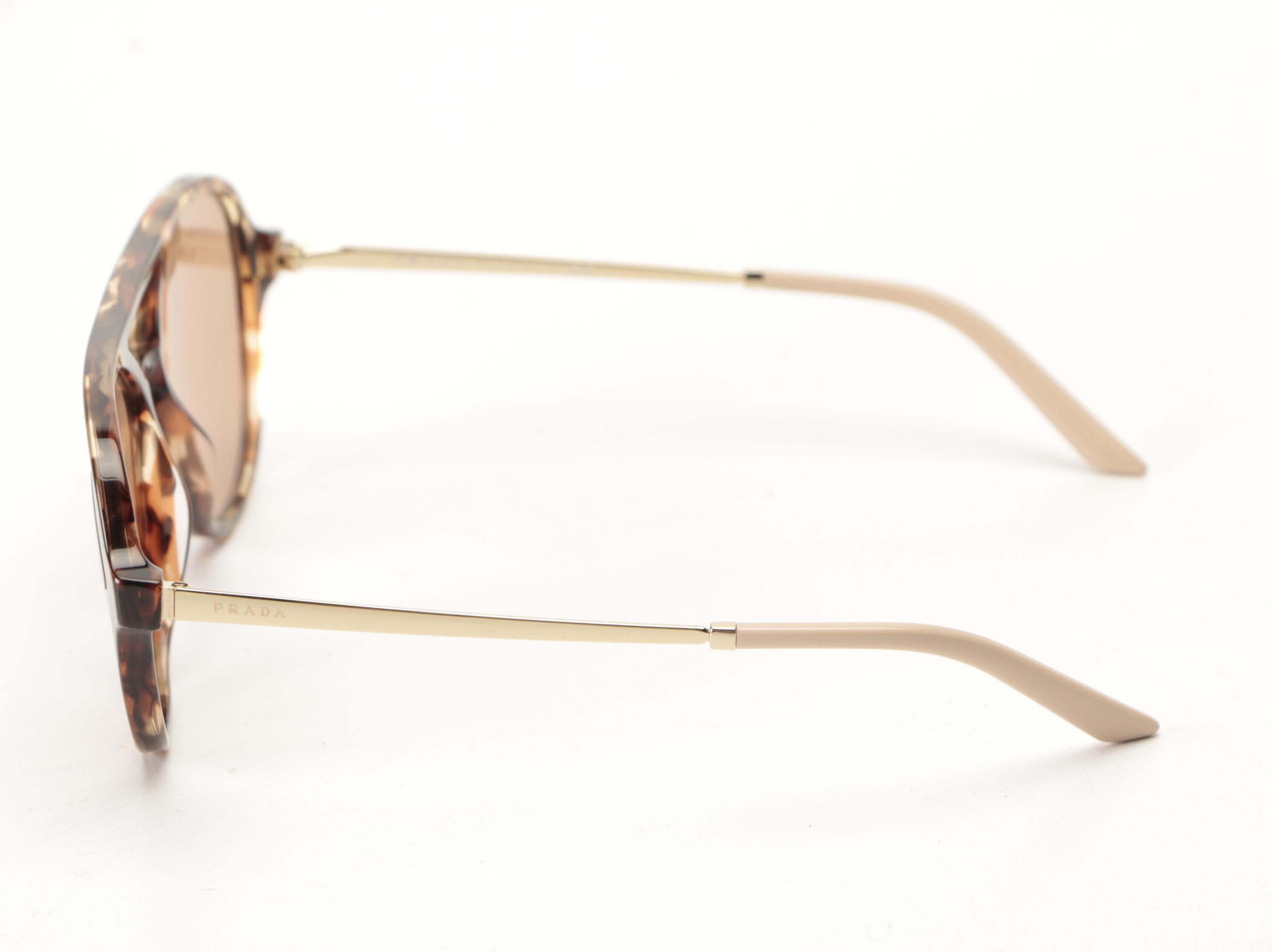 Prada SPR 13W Aviator Style Sunglasses with Case and Box