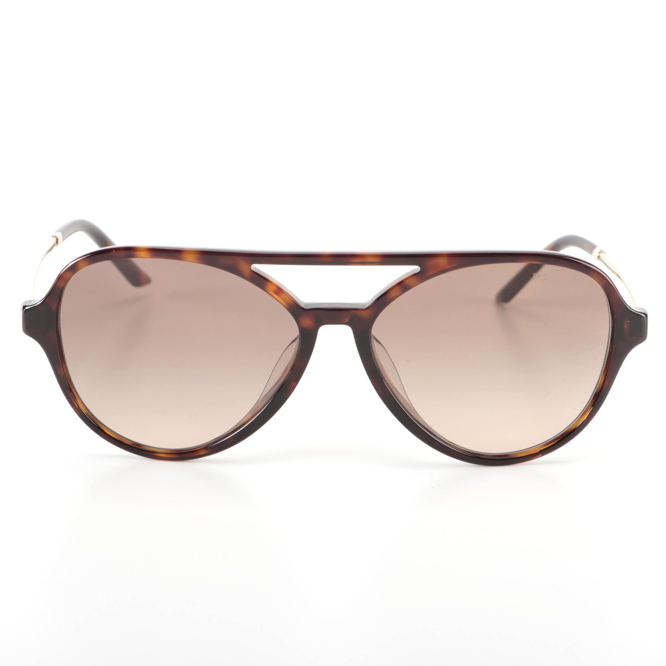 Prada SPR 13W-F Aviator Style Sunglasses with Case and Box