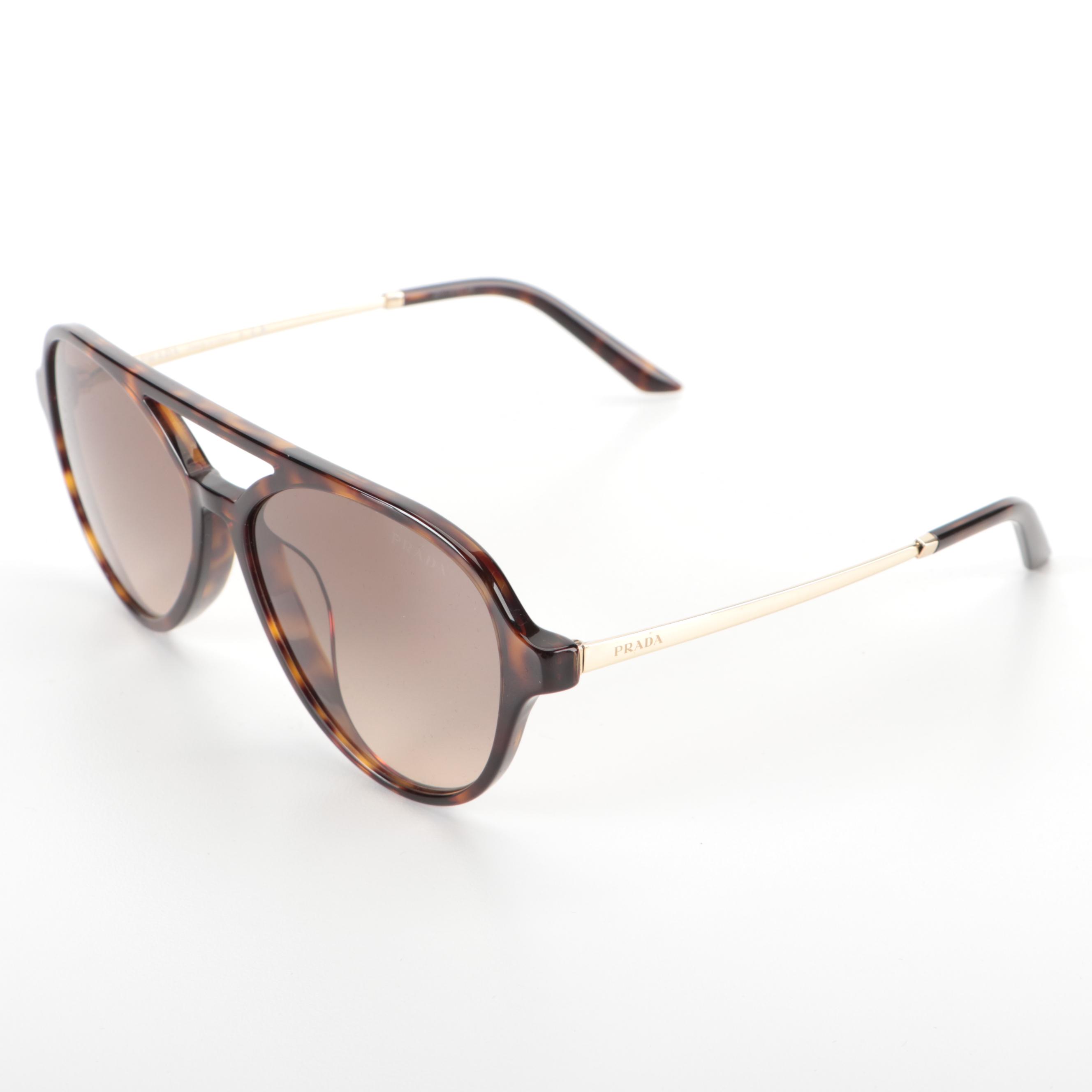 Prada SPR 13W-F Aviator Style Sunglasses with Case