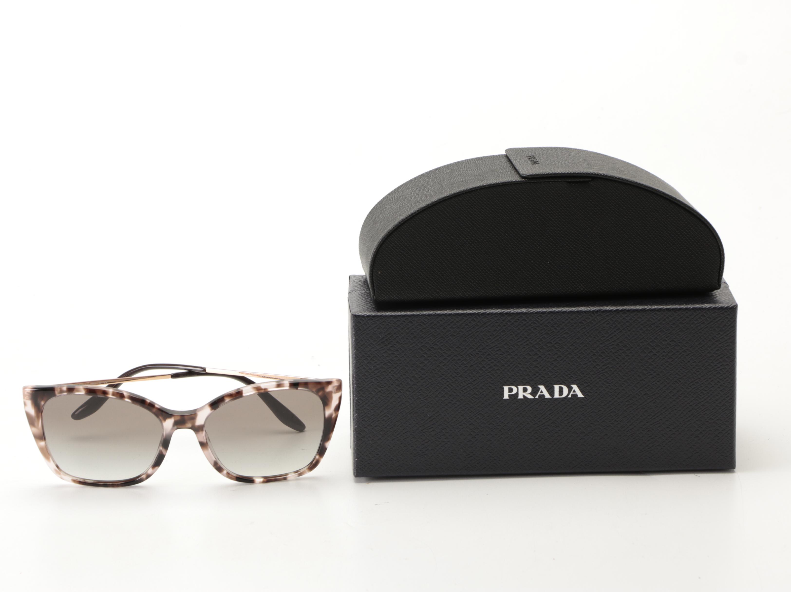 Prada SPR12X Modified Cat Eye Sunglasses with Case and Box