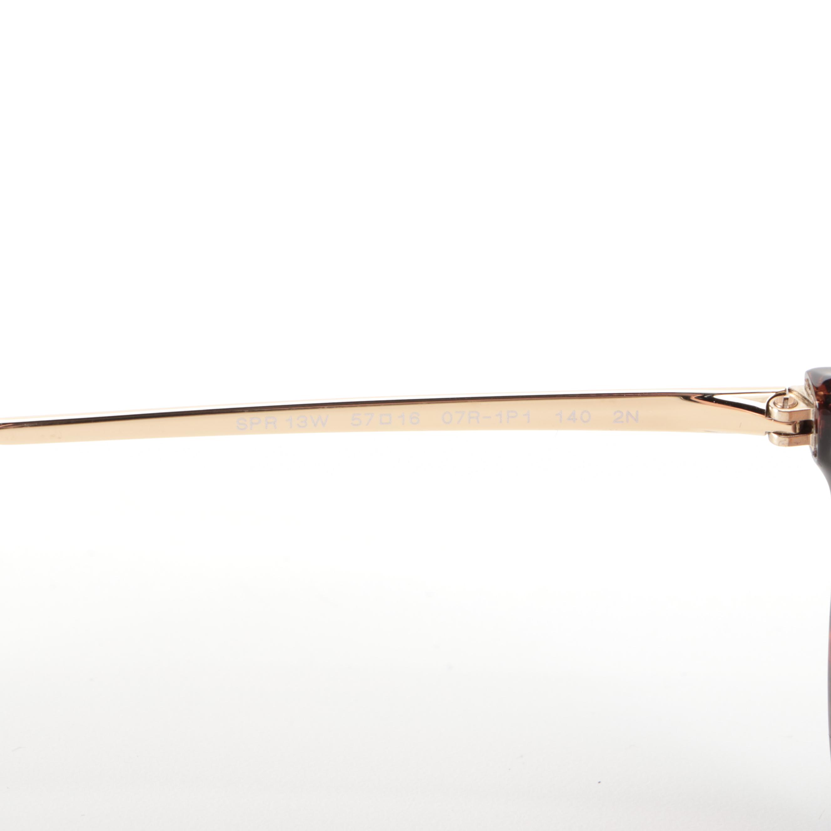 Prada SPR13W Havana Pilot Sunglasses with Case and Box