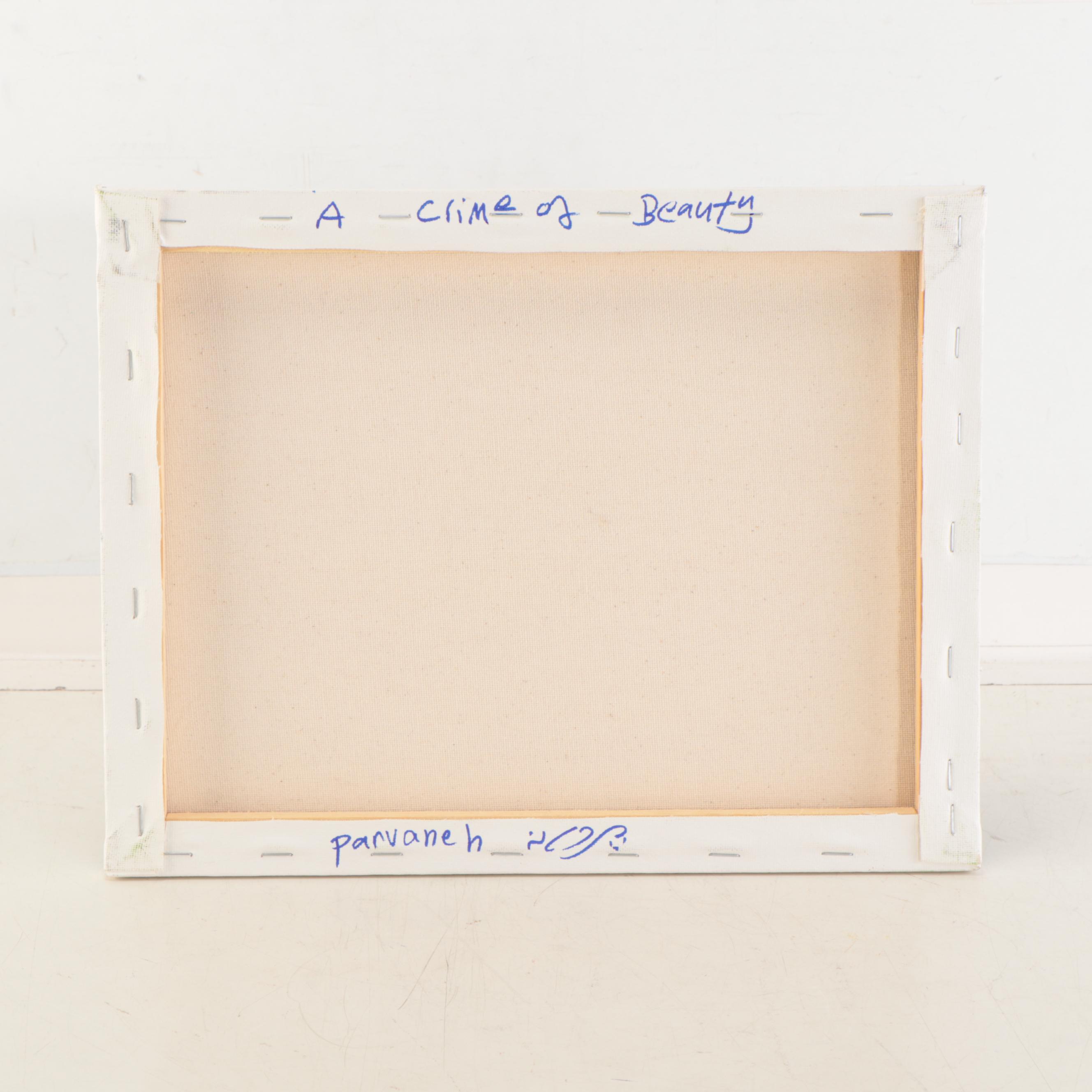 Parvaneh Torkamani Acrylic Painting "A Crime of Beauty"