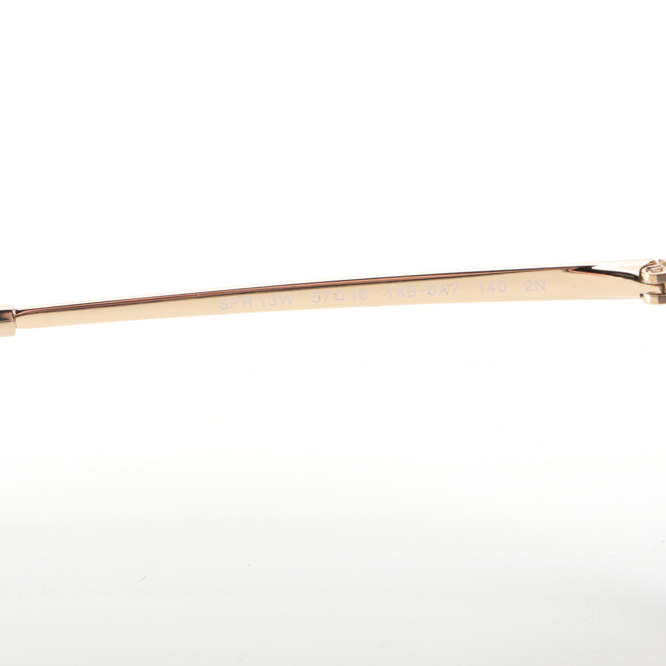 Prada SPR13W Glossy Black Pilot Sunglasses with Case and Box