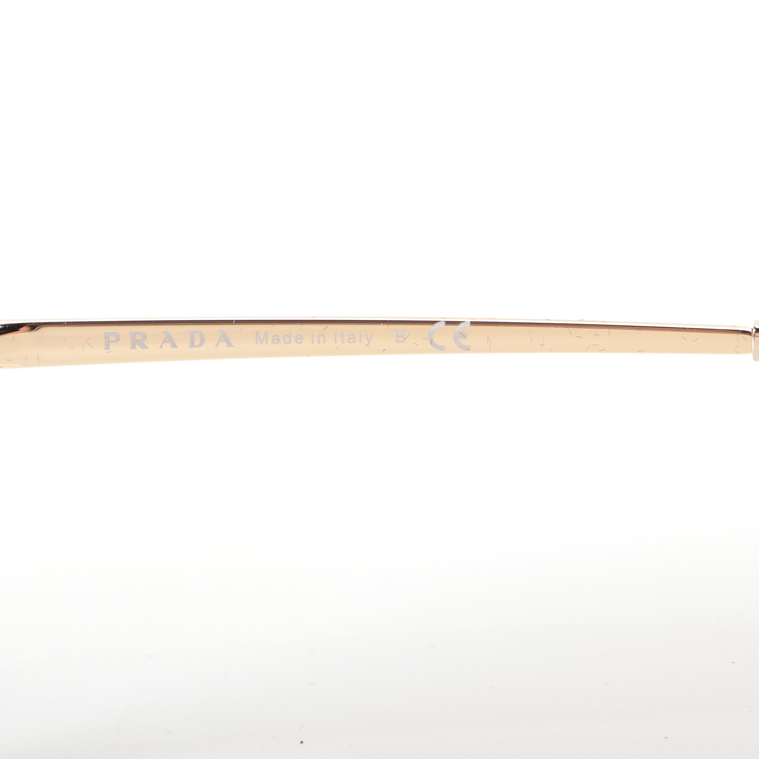 Prada SPR13W Glossy Black Pilot Sunglasses with Case and Box