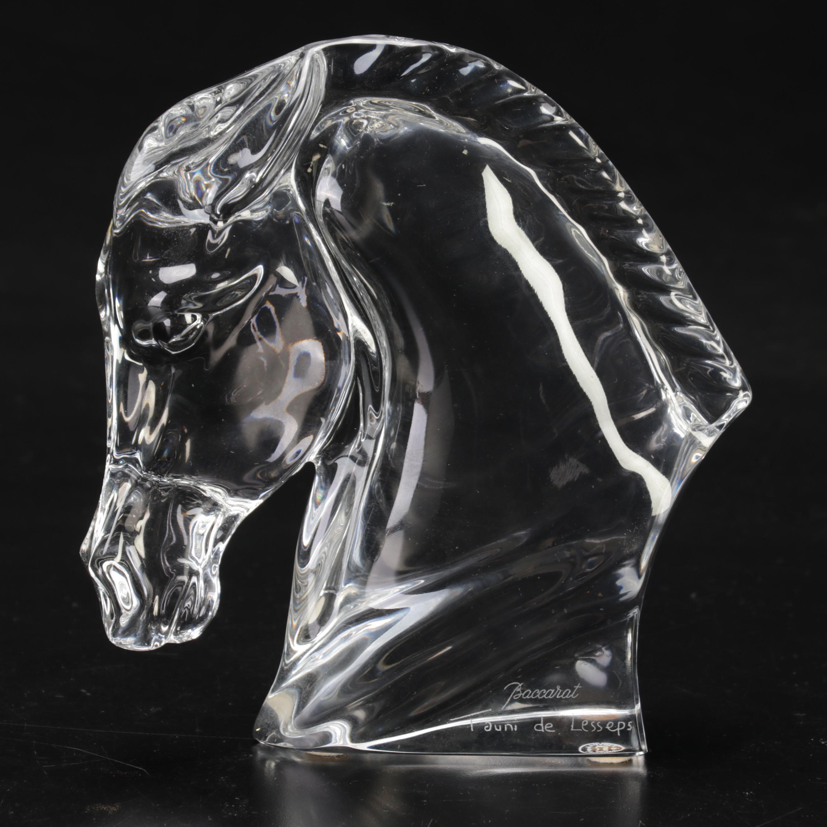 Tauni de Lesseps for Baccarat "Horse's Head" Crystal Figurine