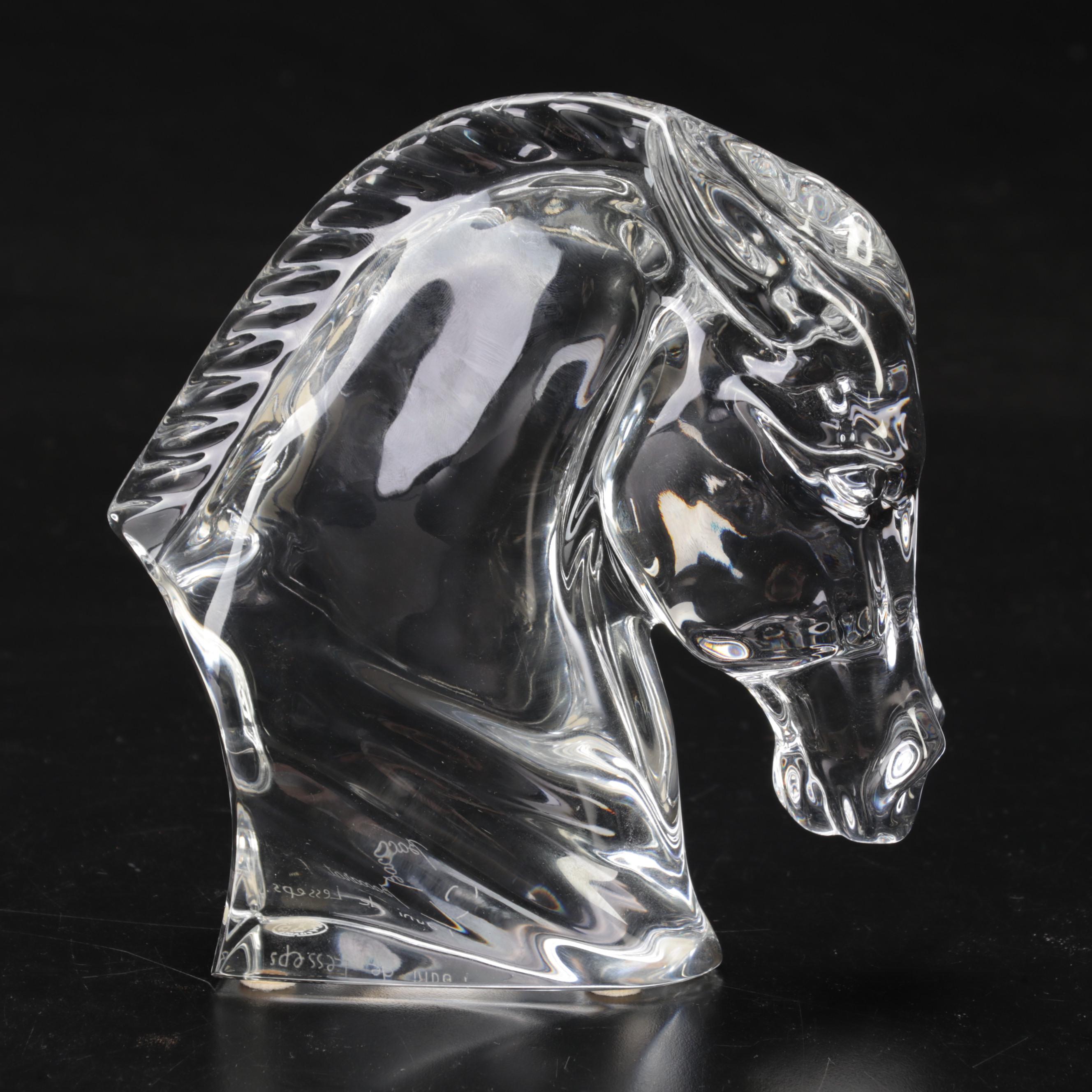 Tauni de Lesseps for Baccarat "Horse's Head" Crystal Figurine