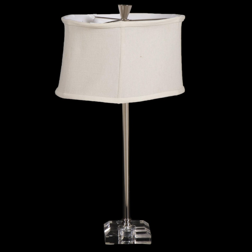 Contemporary Metal and Acrylic Base Table Lamp