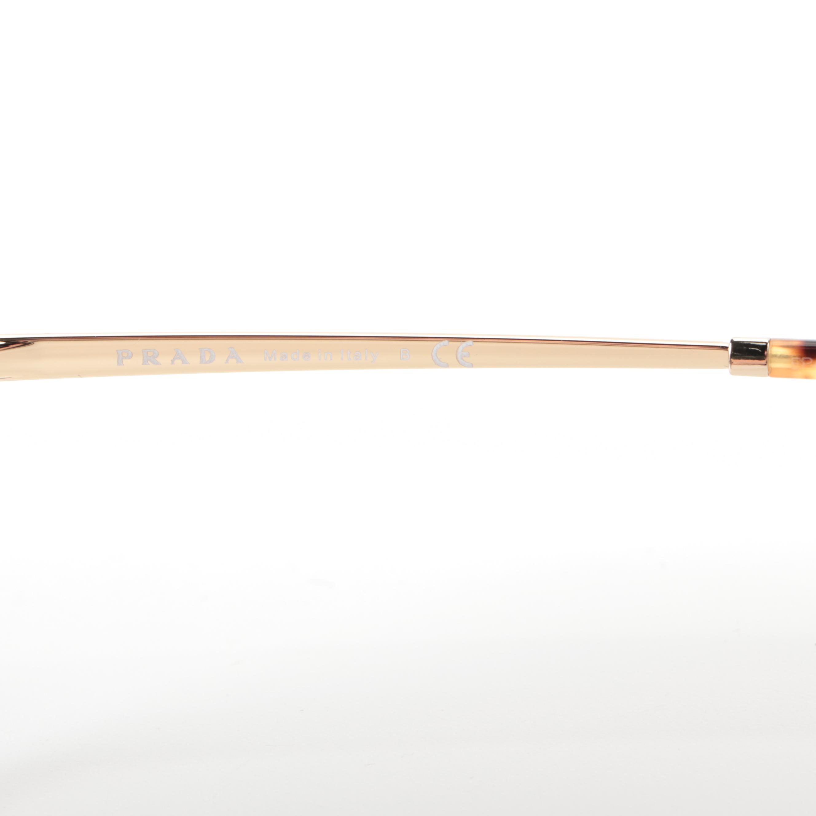 Prada SPR13WF Havana Pilot Sunglasses with Case and Box