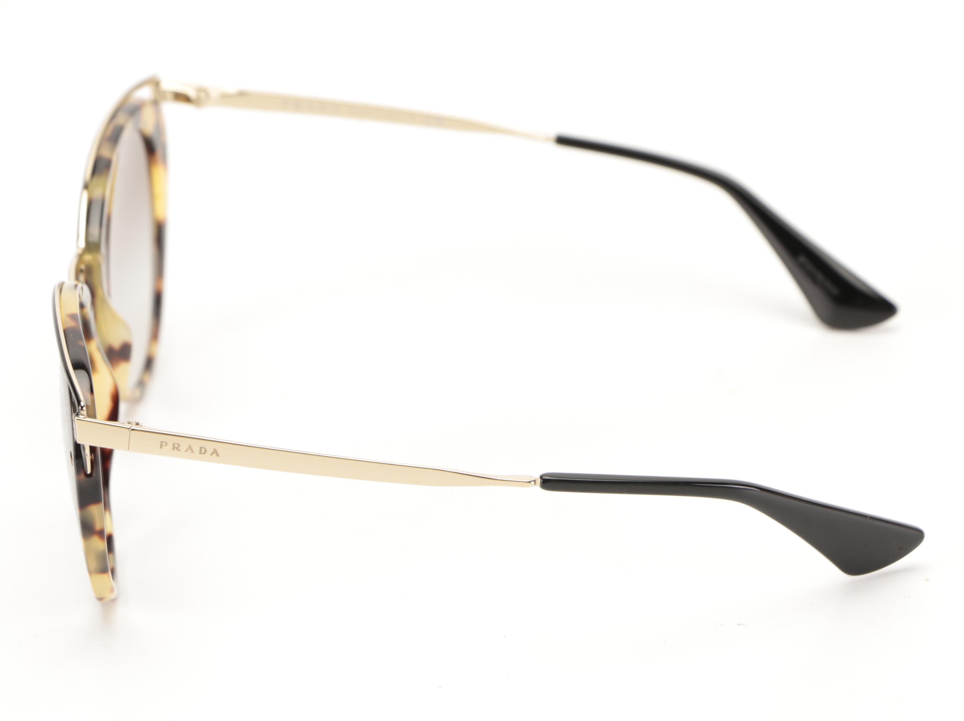 Prada SPR66T Modified Cat Eye Sunglasses with Case and Box