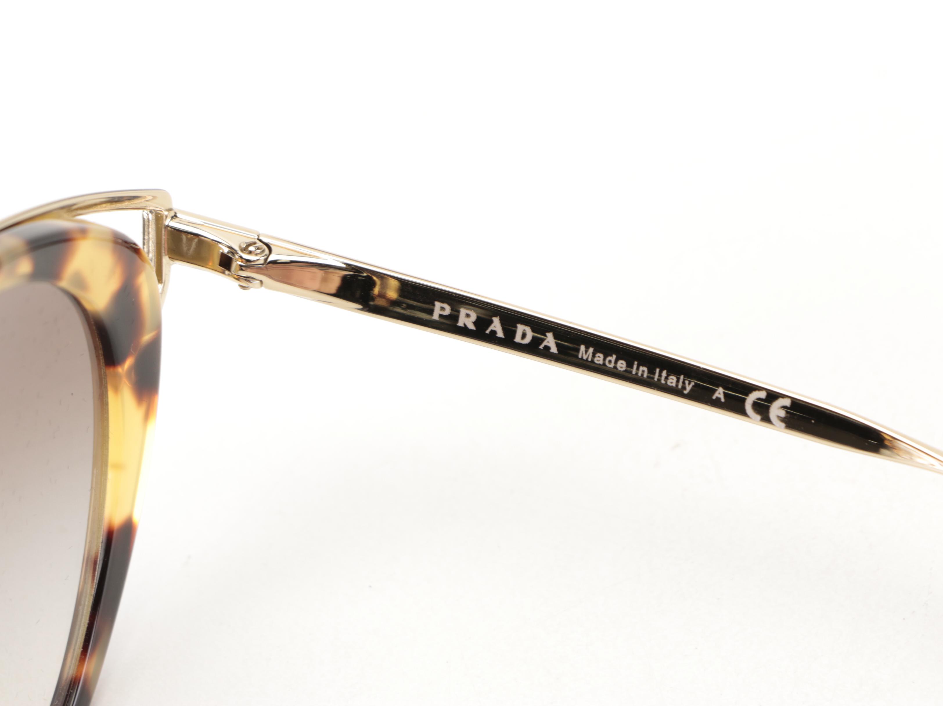 Prada SPR66T Modified Cat Eye Sunglasses with Case and Box