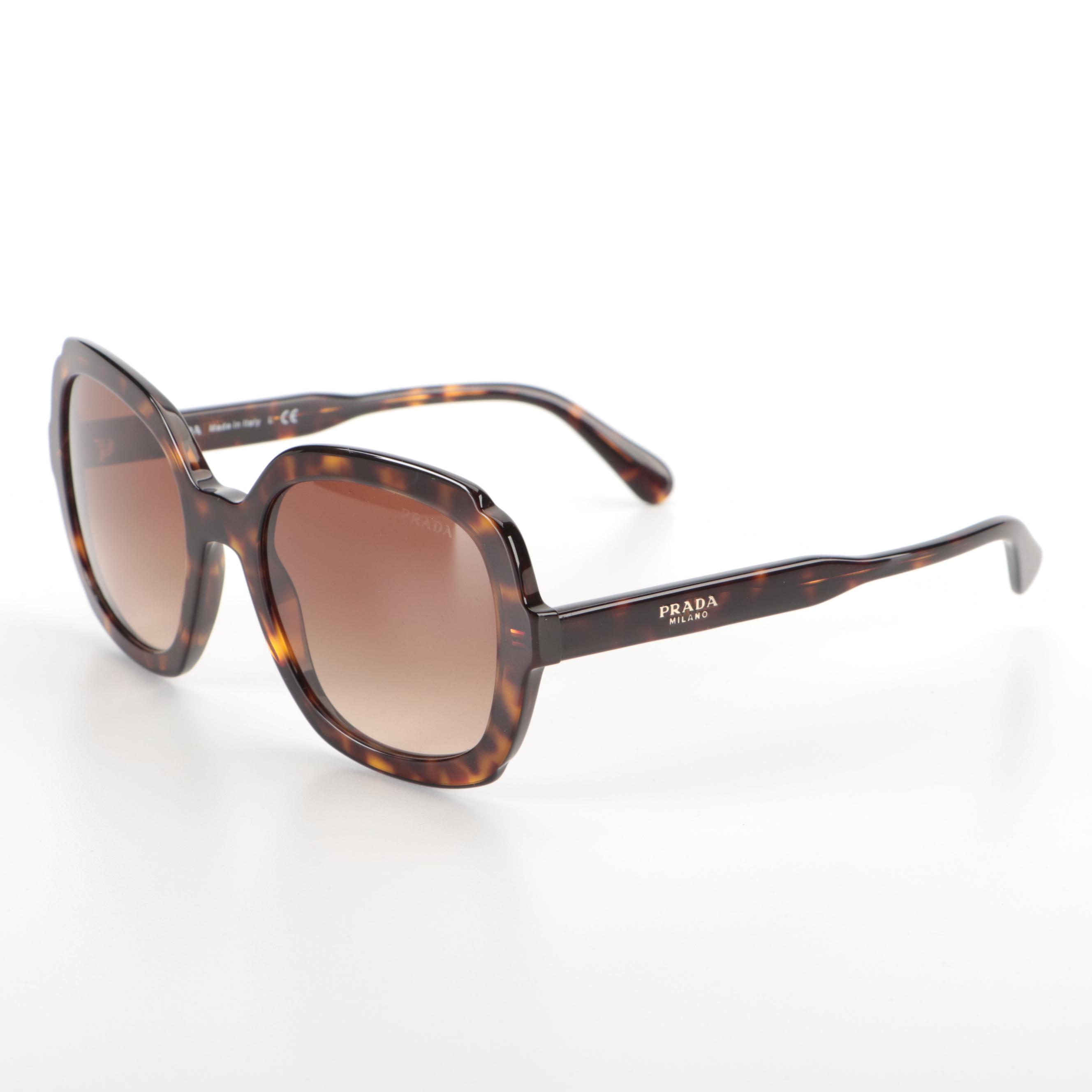 Prada SPR16U Dark Havana Sunglasses with Case and Box