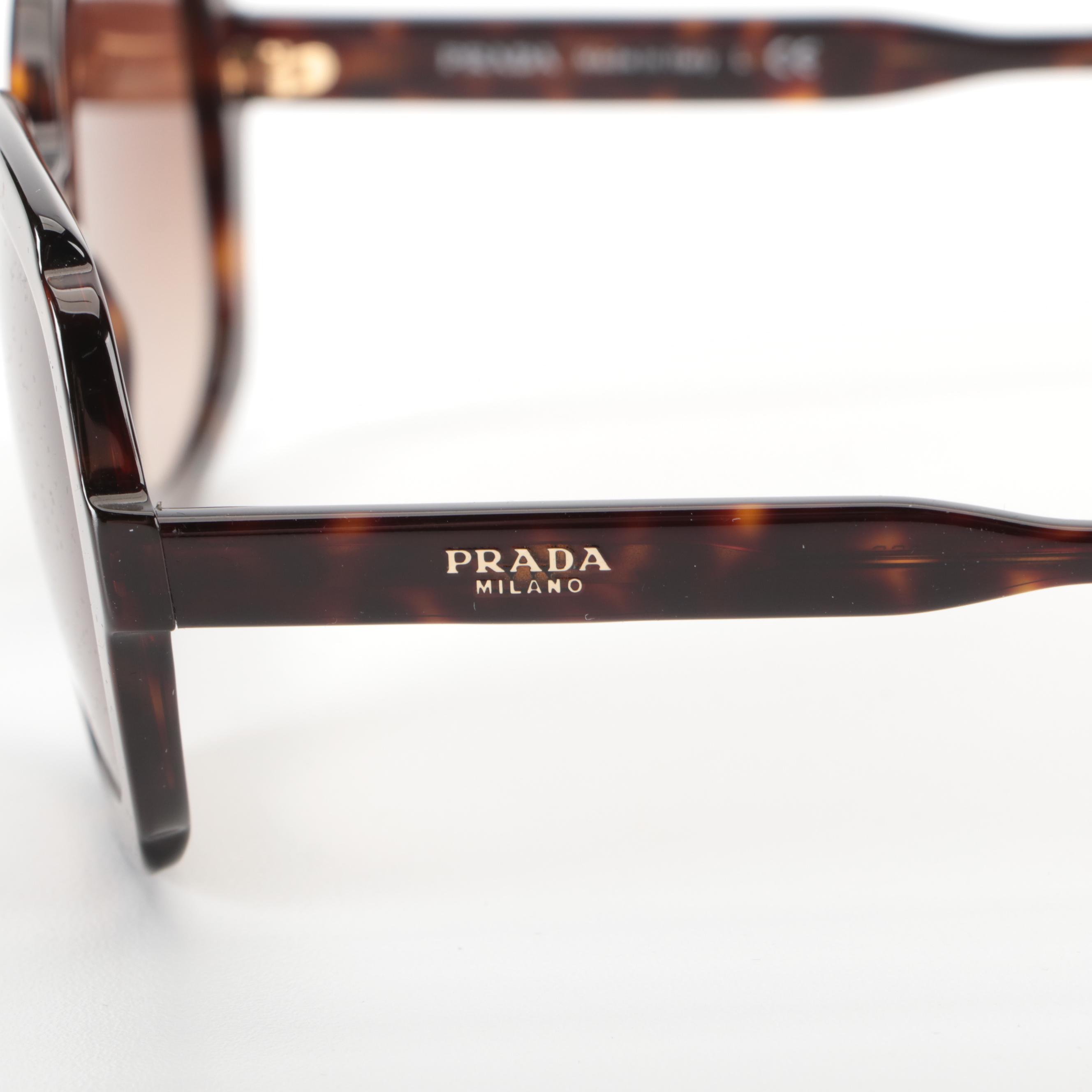 Prada SPR16U Dark Havana Sunglasses with Case and Box