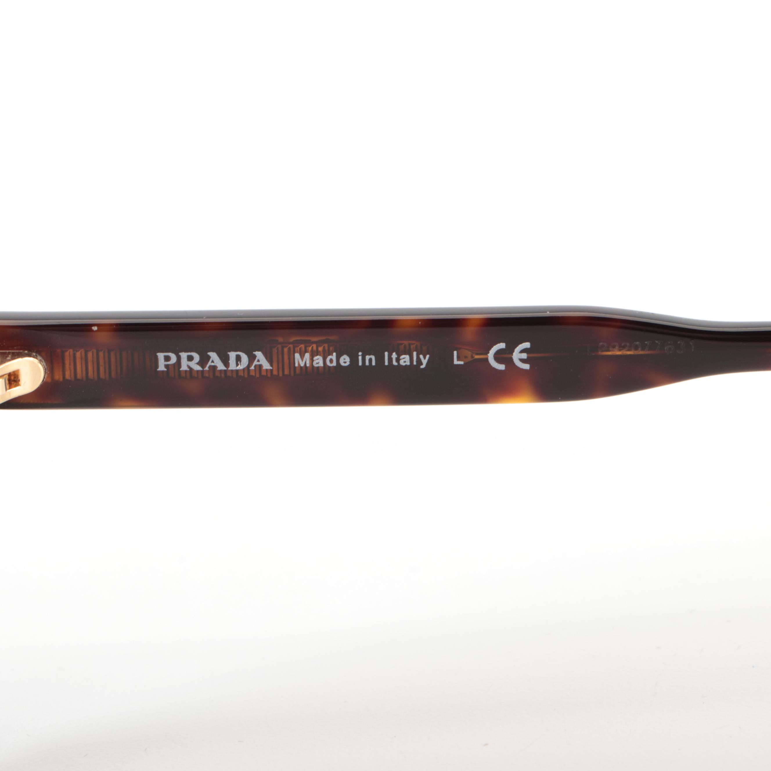 Prada SPR16U Dark Havana Sunglasses with Case and Box