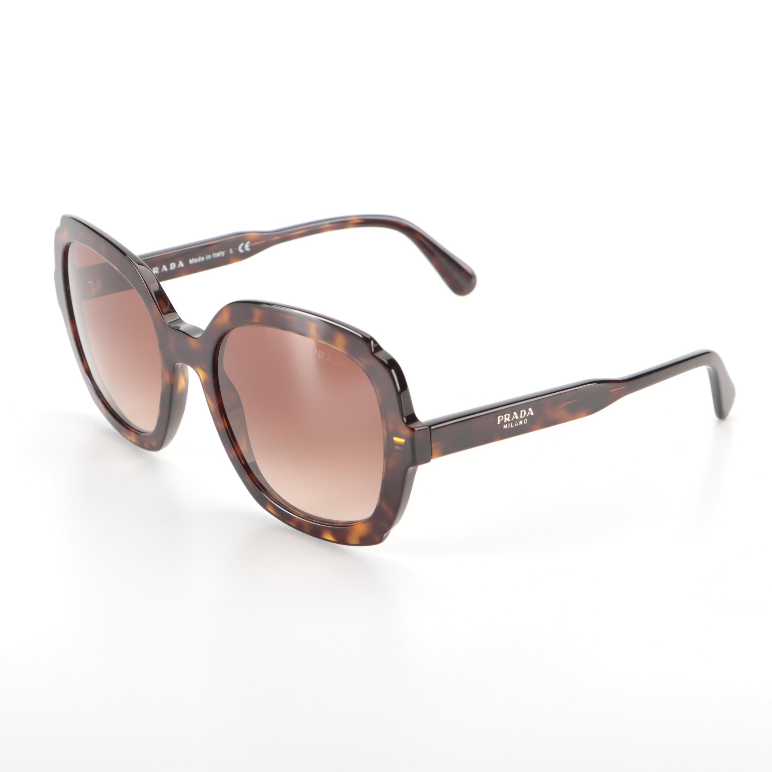 Prada SPR16U Dark Havana Sunglasses with Case and Box