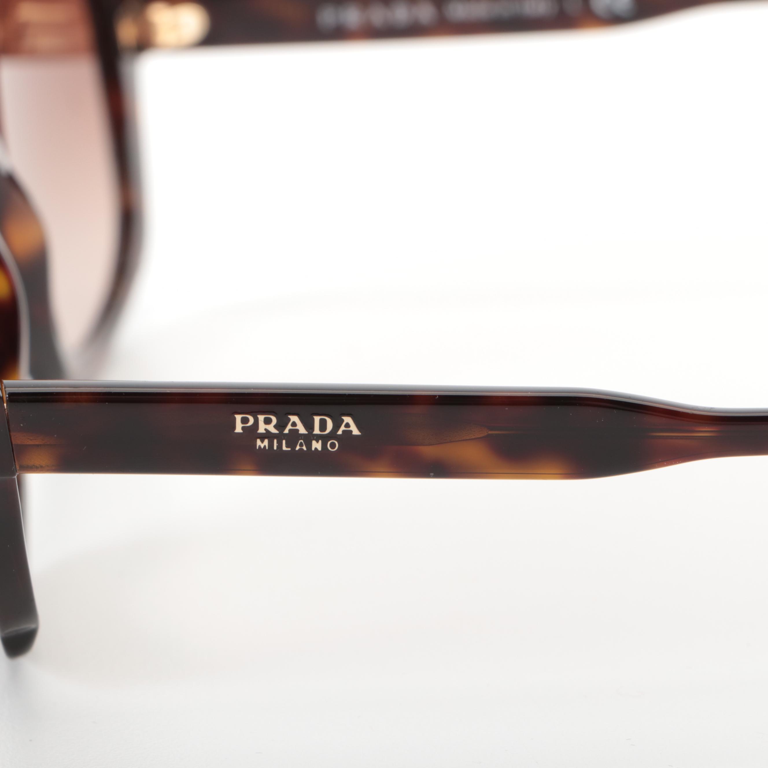 Prada SPR16U Dark Havana Sunglasses with Case and Box