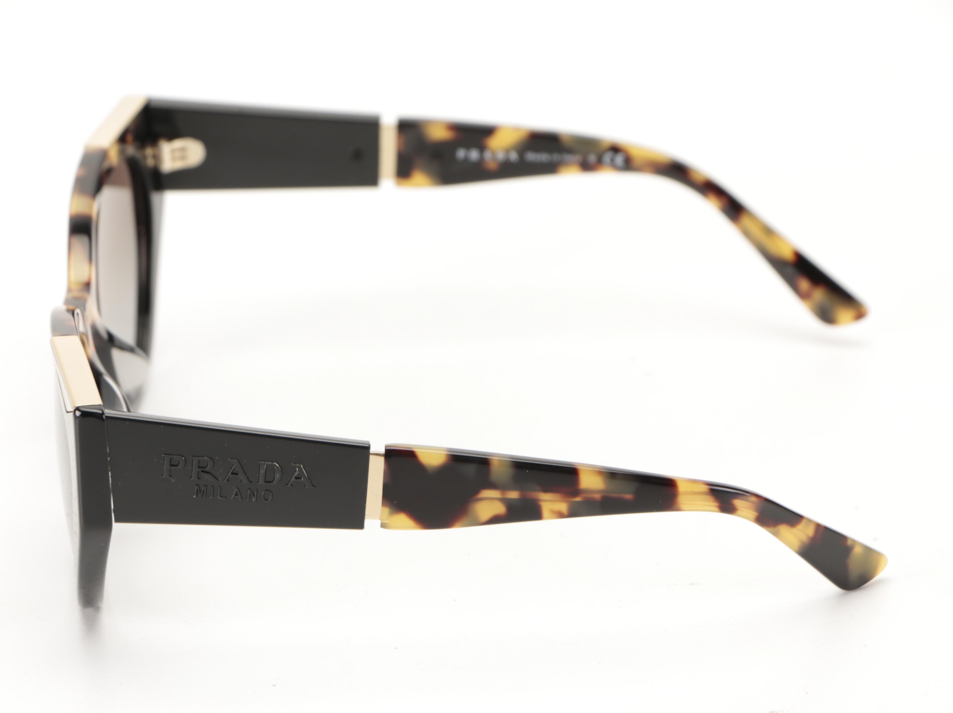 Prada SPR03W-F Modified Cat Eye Sunglasses with Case and Box