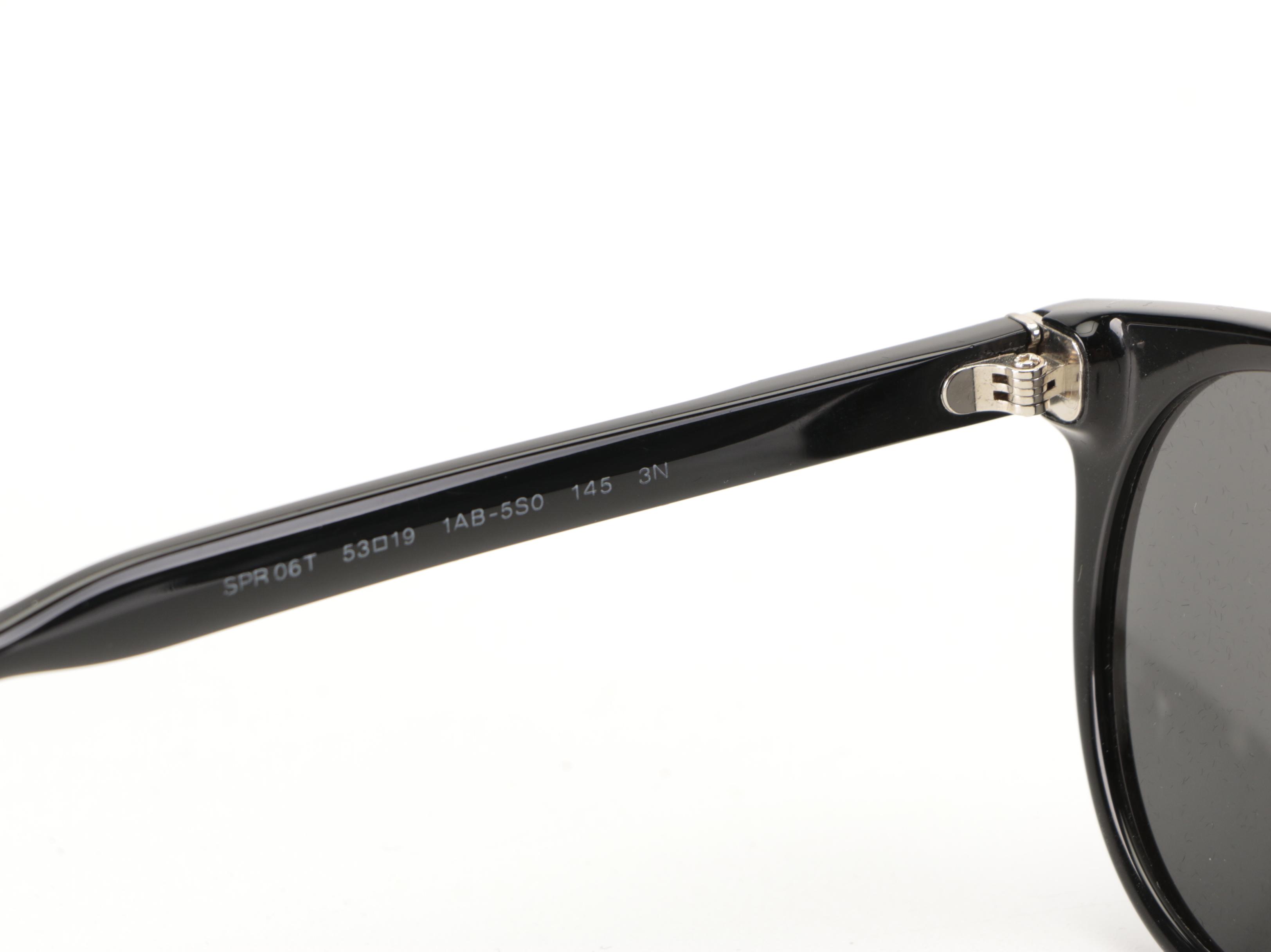 Prada SPR06T Glossy Black Sunglasses with Case and Box