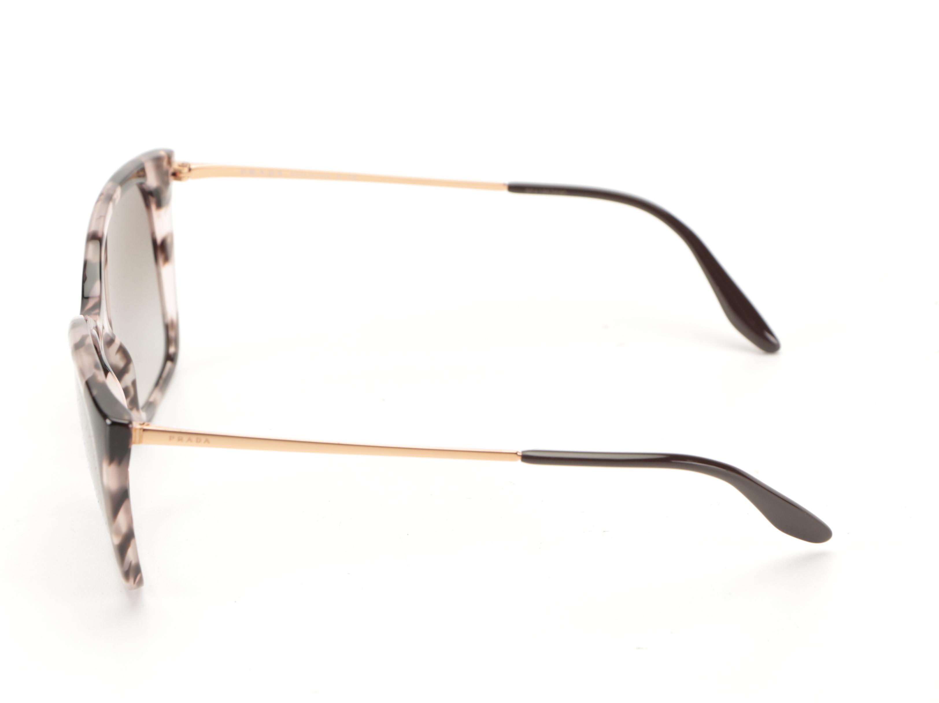 Prada SPR12X Orchid Tortoise Modified Cat Eye Sunglasses with Case and Box