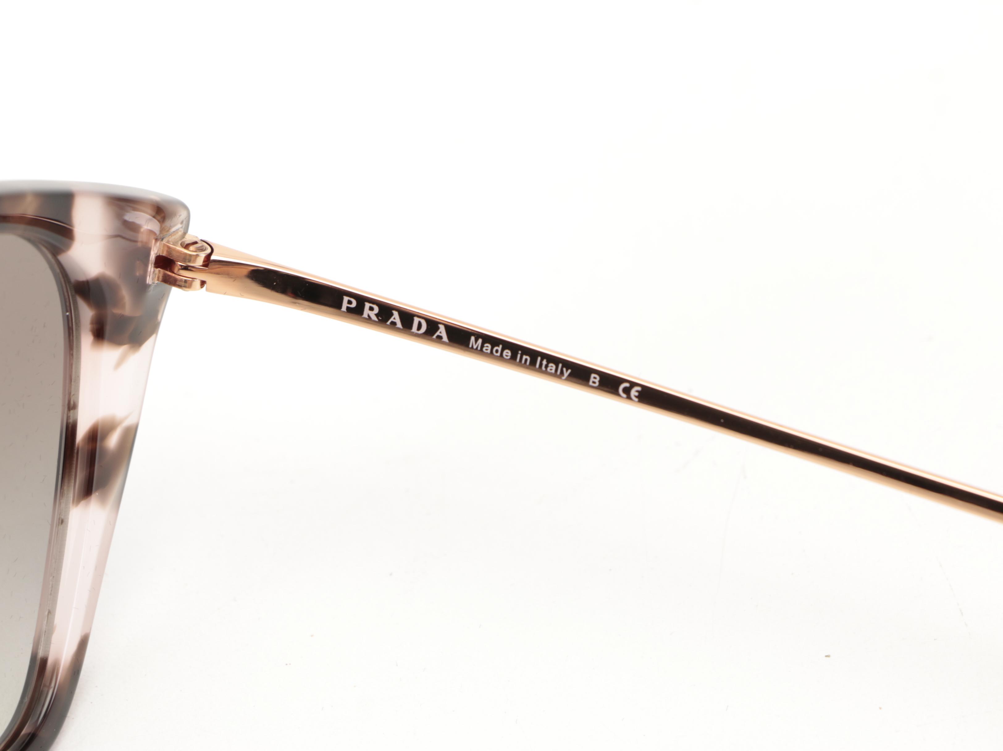 Prada SPR12X Orchid Tortoise Modified Cat Eye Sunglasses with Case and Box