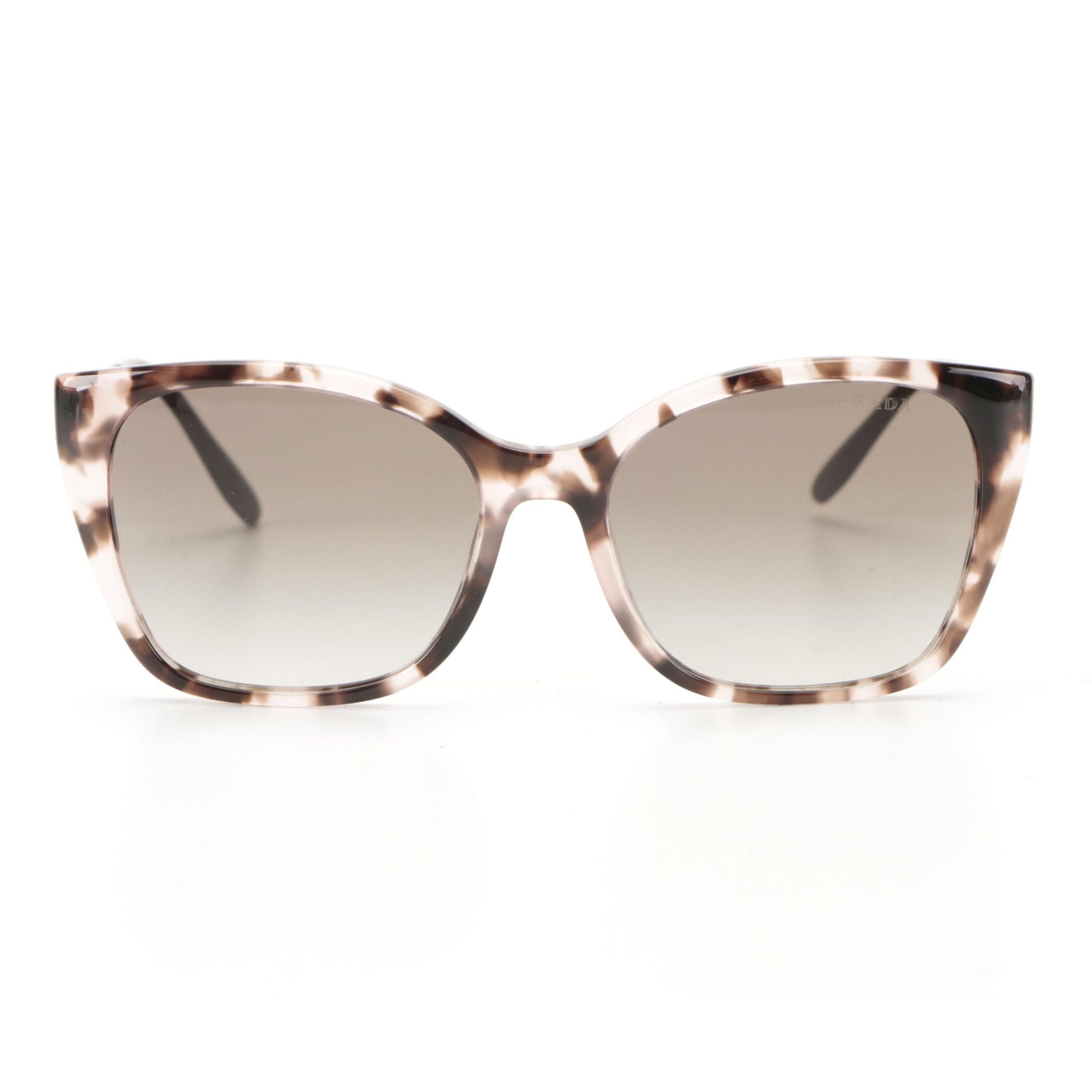 Prada SPR12X Orchid Tortoise Modified Cat Eye Sunglasses with Case and Box