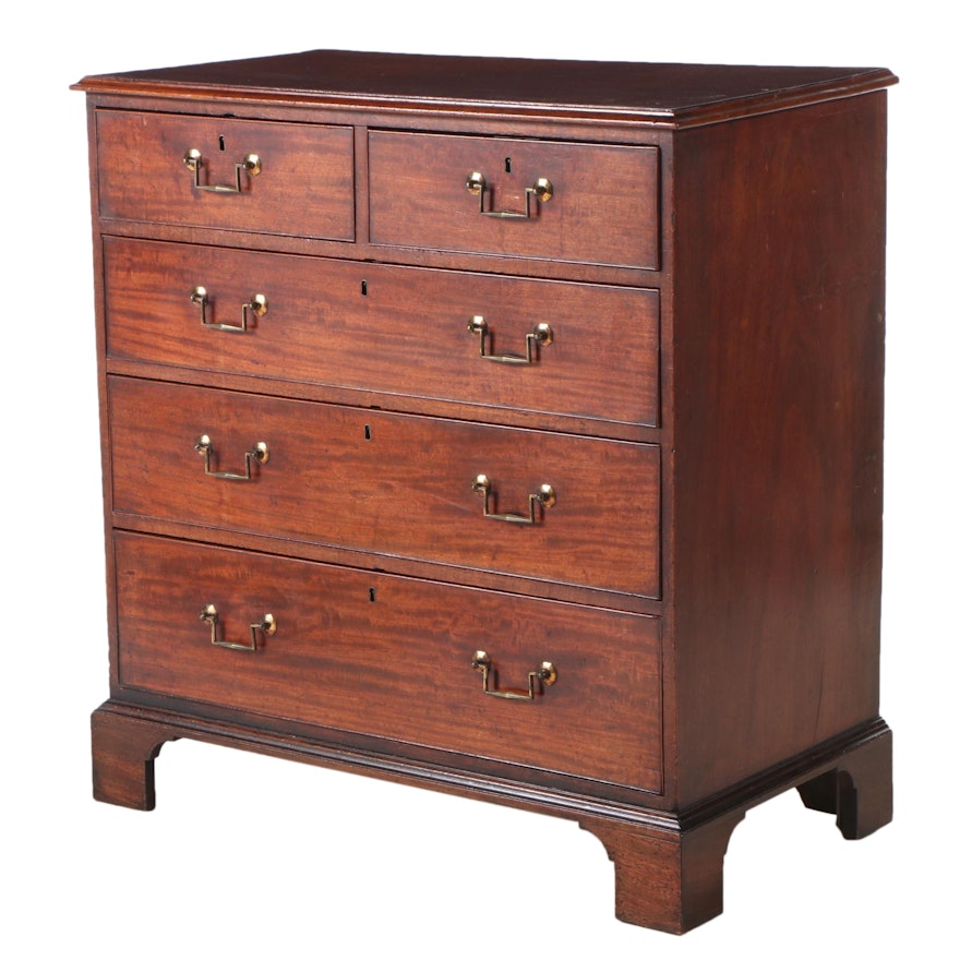 George III Scottish Mahogany Five-Drawer Chest, circa 1800