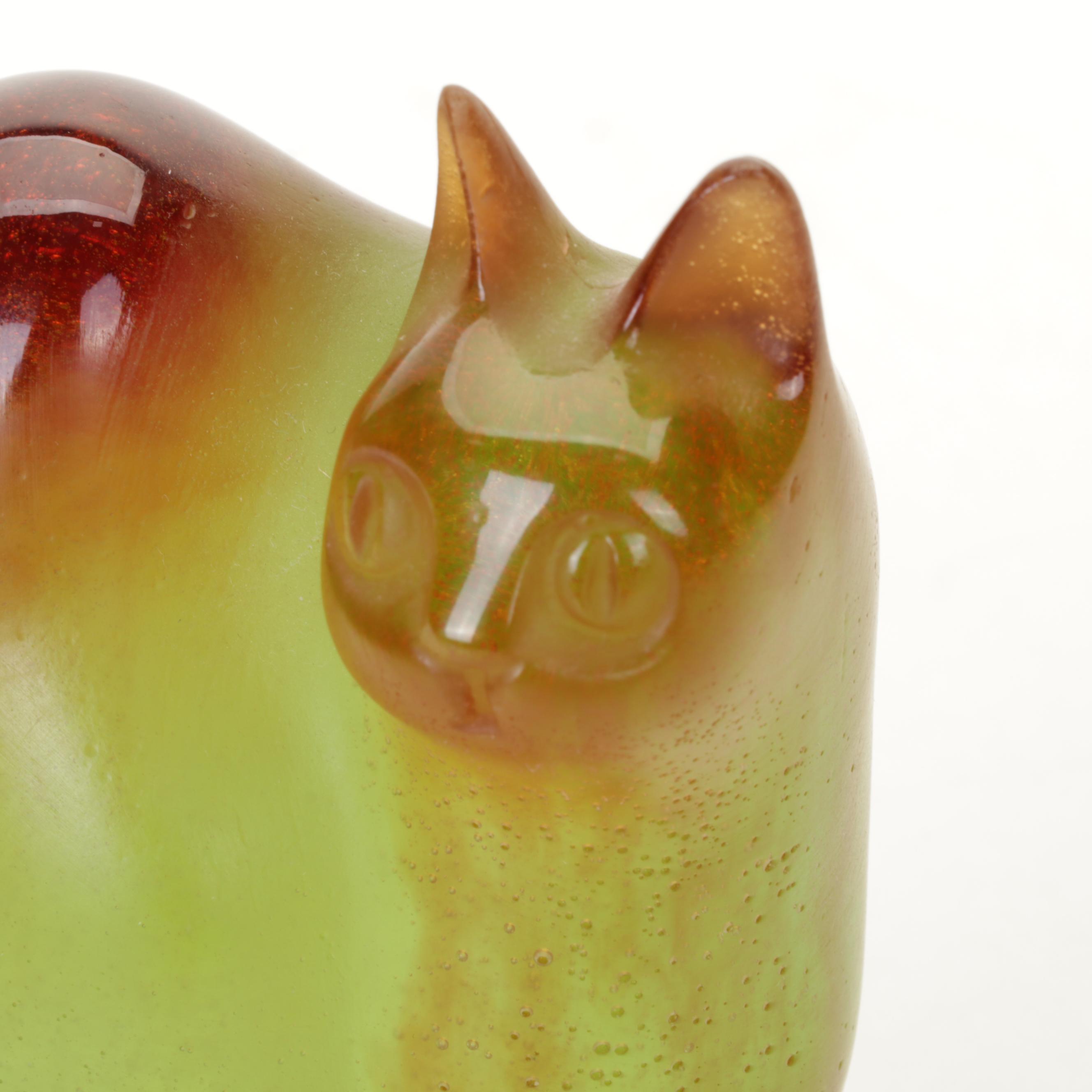 Daum Crystal Cat Figurine by Claude L'hoste