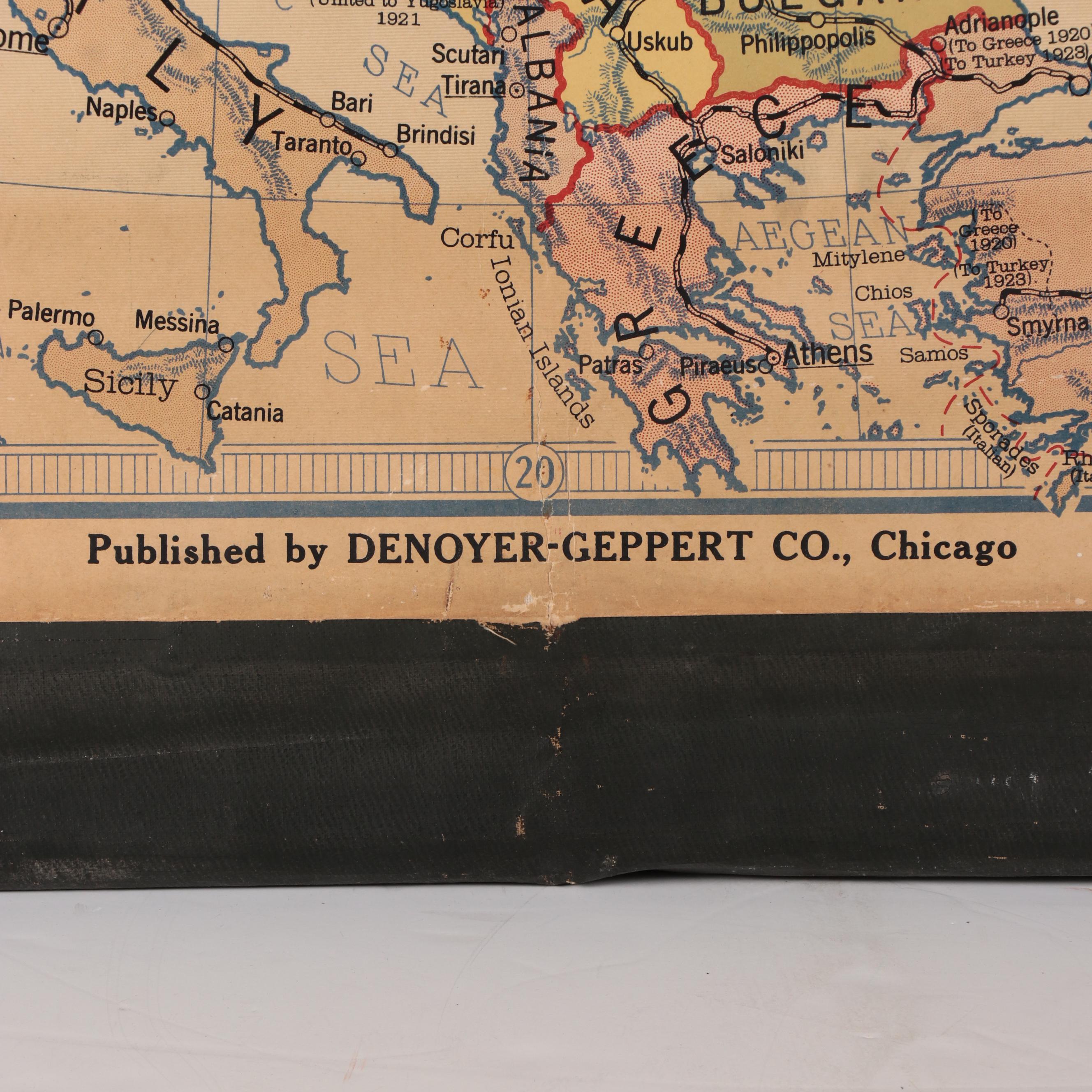 Denoyer-Geppert Co. School Map of Europe, 1928–1929