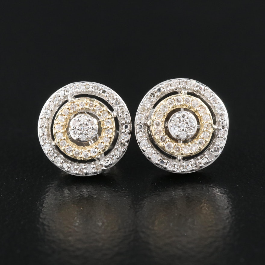 Sterling 0.26 CTW Diamond Earrings with 10K Accents