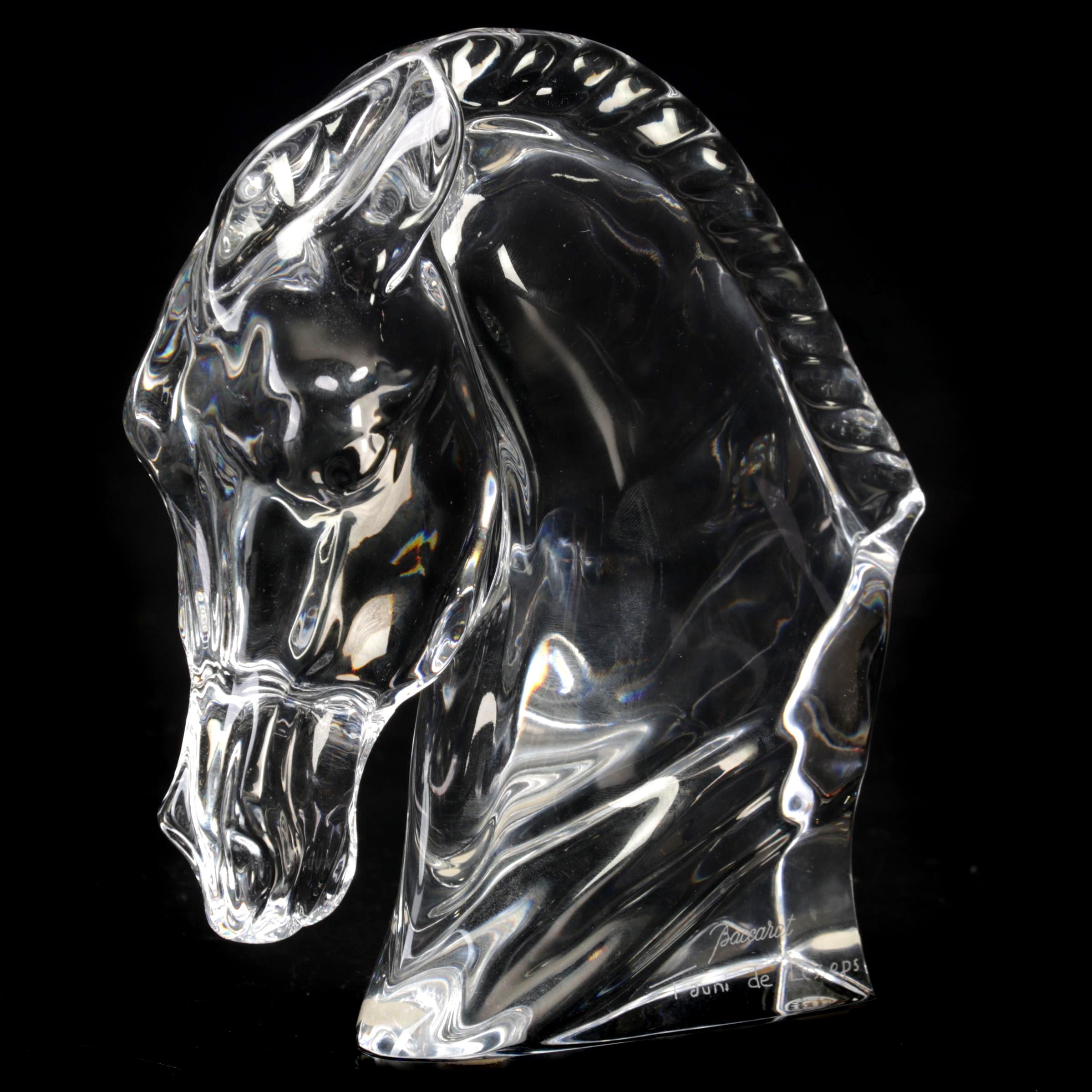 Tauni de Lesseps for Baccarat "Horse's Head" Crystal Figurine