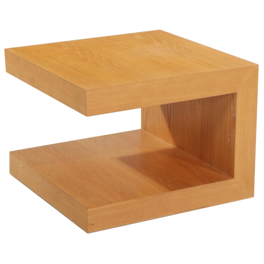 Modernist Oak Cantilevered Coffee Table, Late 20th Century