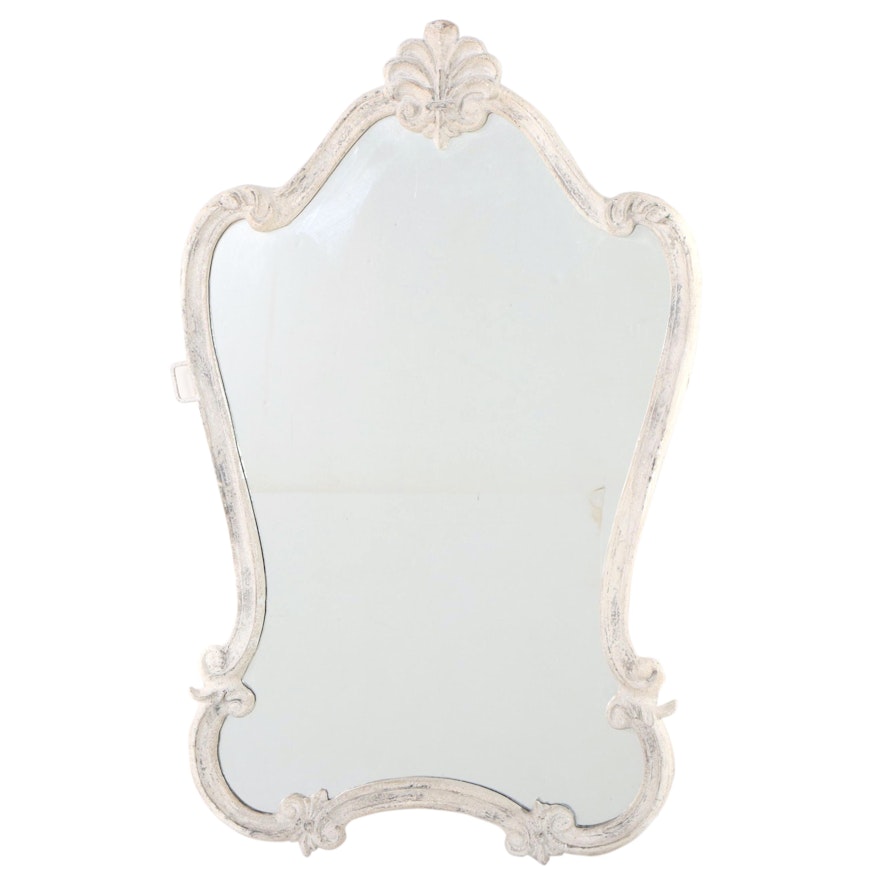 Uttermost White Distress Painted Metal Mirror