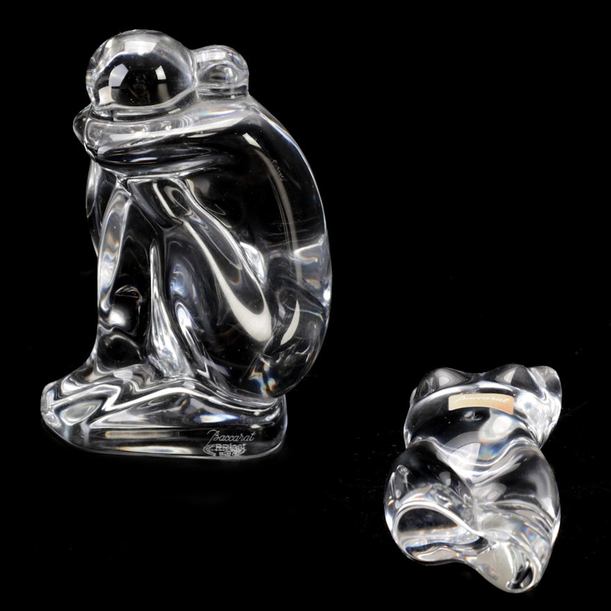 Baccarat "Dreamer" Nude Reverie Crystal Paperweight and Other Baccarat Figurine