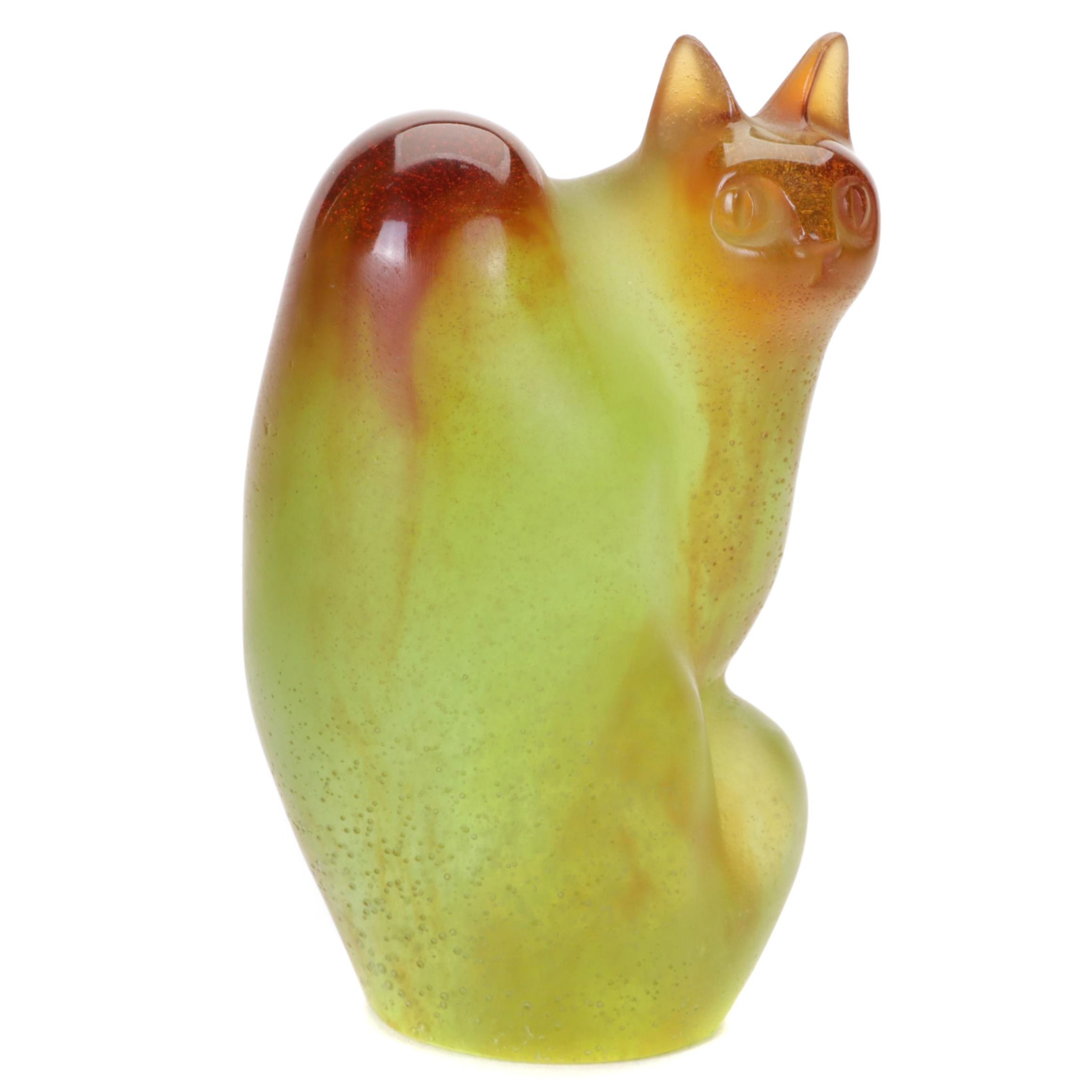 Daum Crystal Cat Figurine by Claude L'hoste