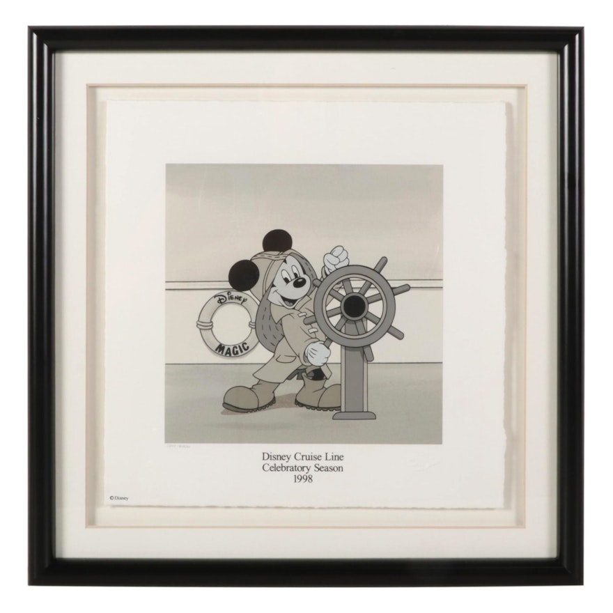 Disney Cruise Line Serigraph "Helmsman Mickey," 1998