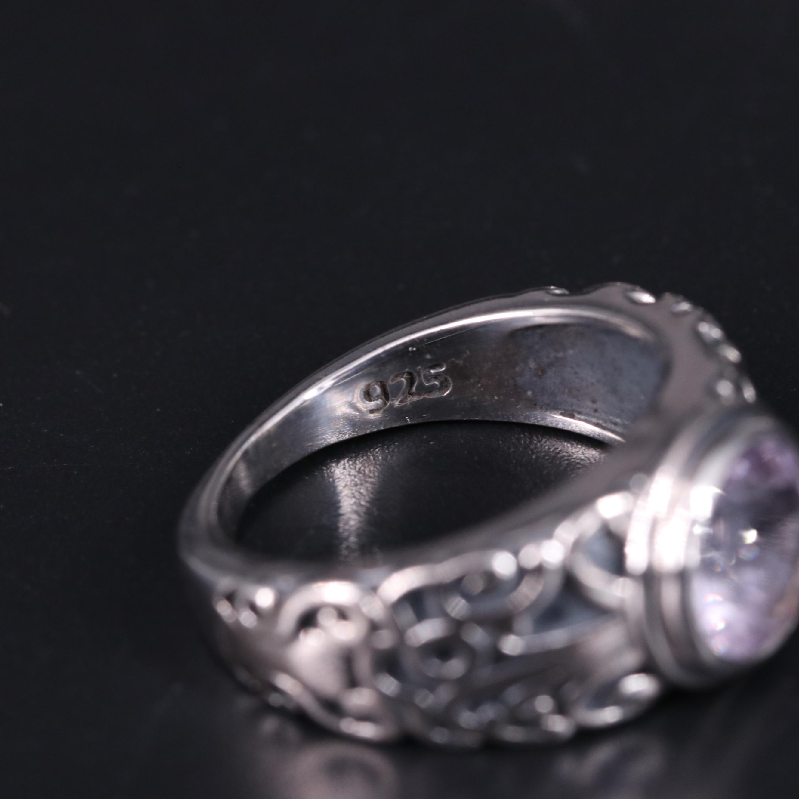 Sterling Silver Ring Trio Including Gemstones