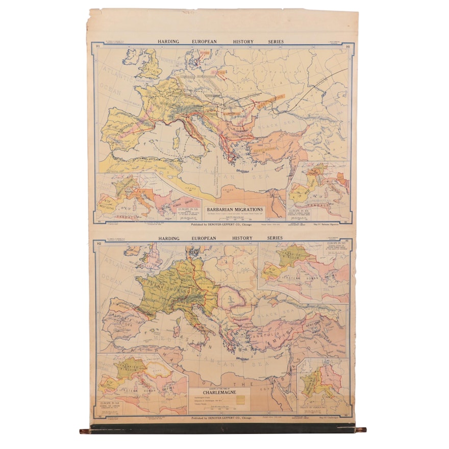 Denoyer-Geppert Co. School Map "Harding European History Series," 1928–1929