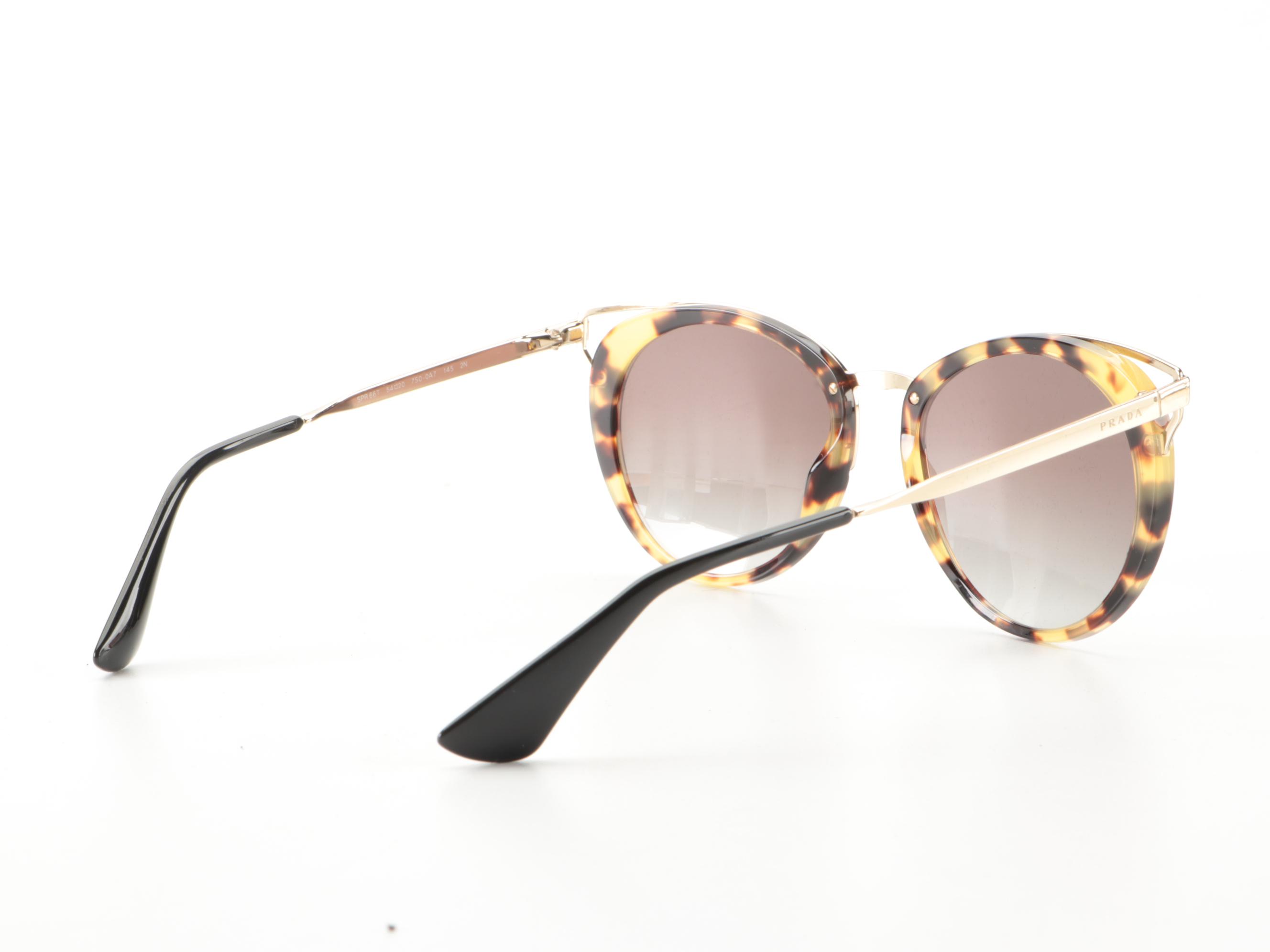 Prada SPR 66T Modified Cat Eye Sunglasses with Case and Box