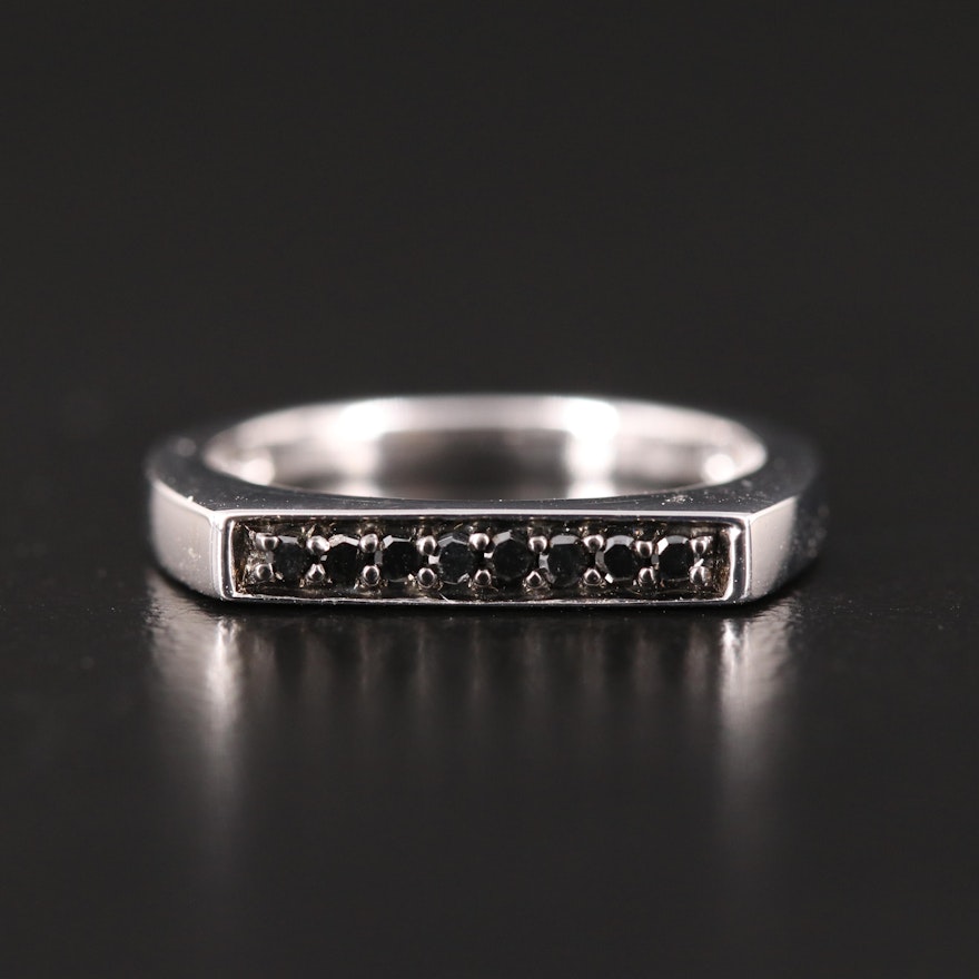 Sterling and Diamond Bar Ring