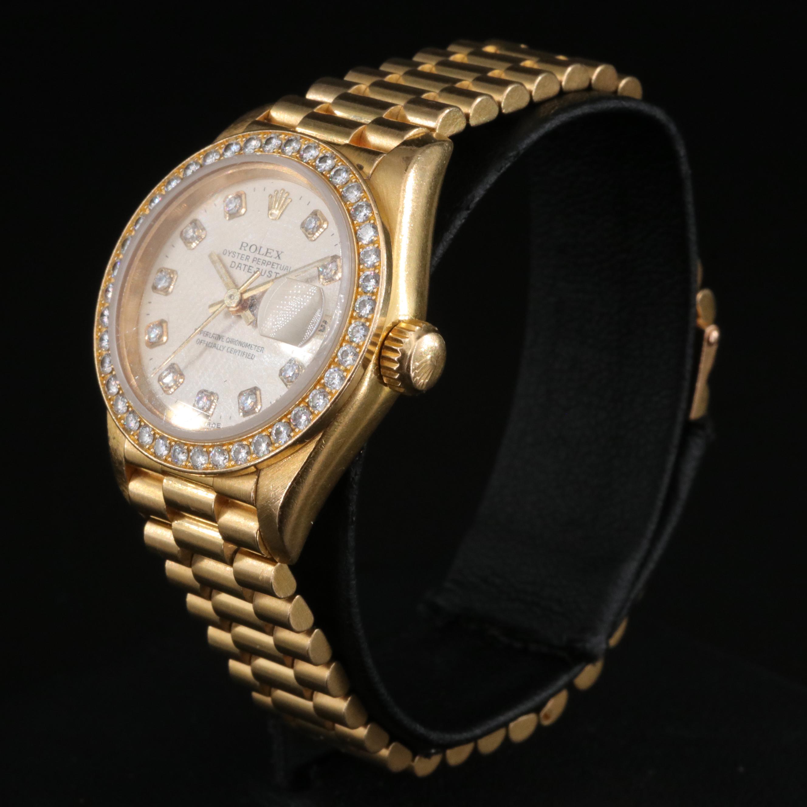 1995 Rolex Factory Diamond Dial and Bezel Datejust Watch