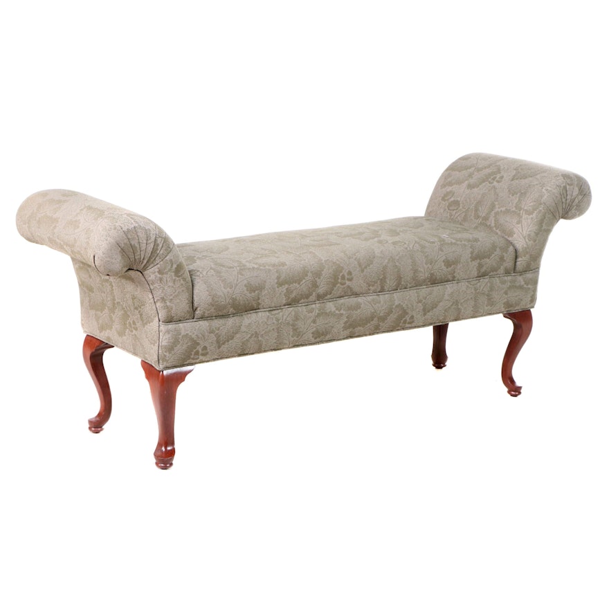 Queen Anne Style Upholstered Bed Bench
