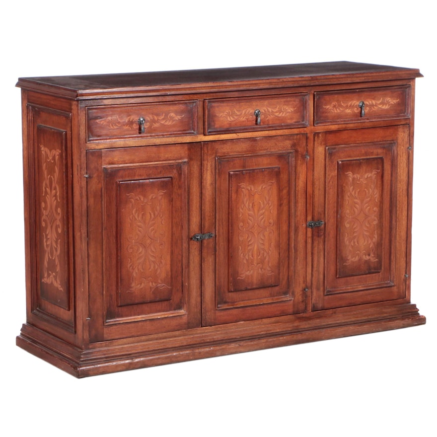 South Cone Trading Company Paint Decorated Mahogany Buffet