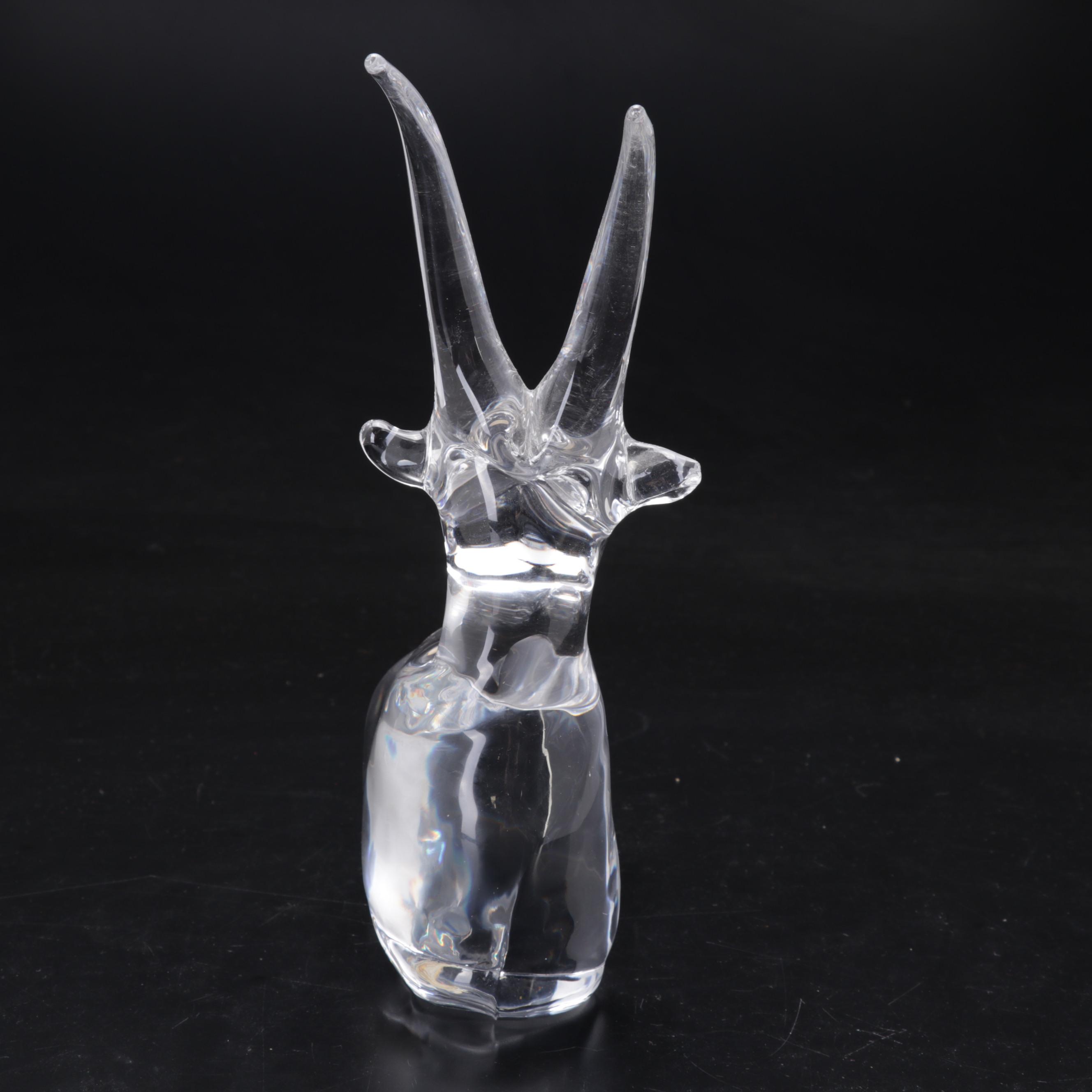 Baccarat Crystal and Daum Glass Gazelle Figurines