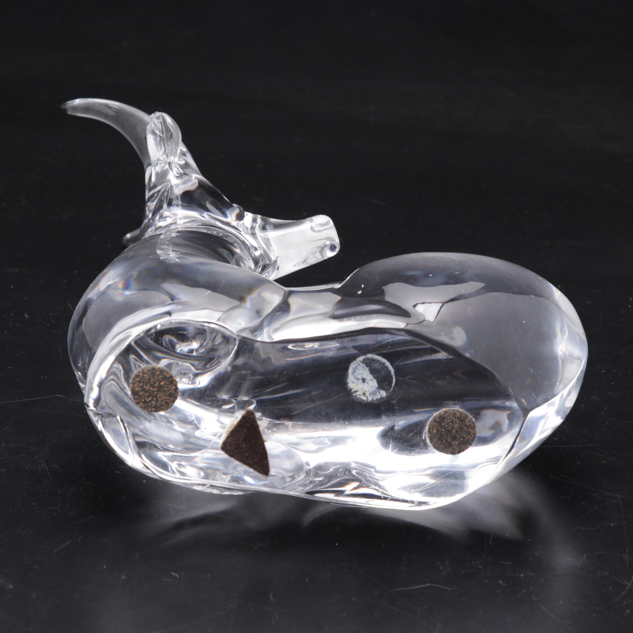 Baccarat Crystal and Daum Glass Gazelle Figurines